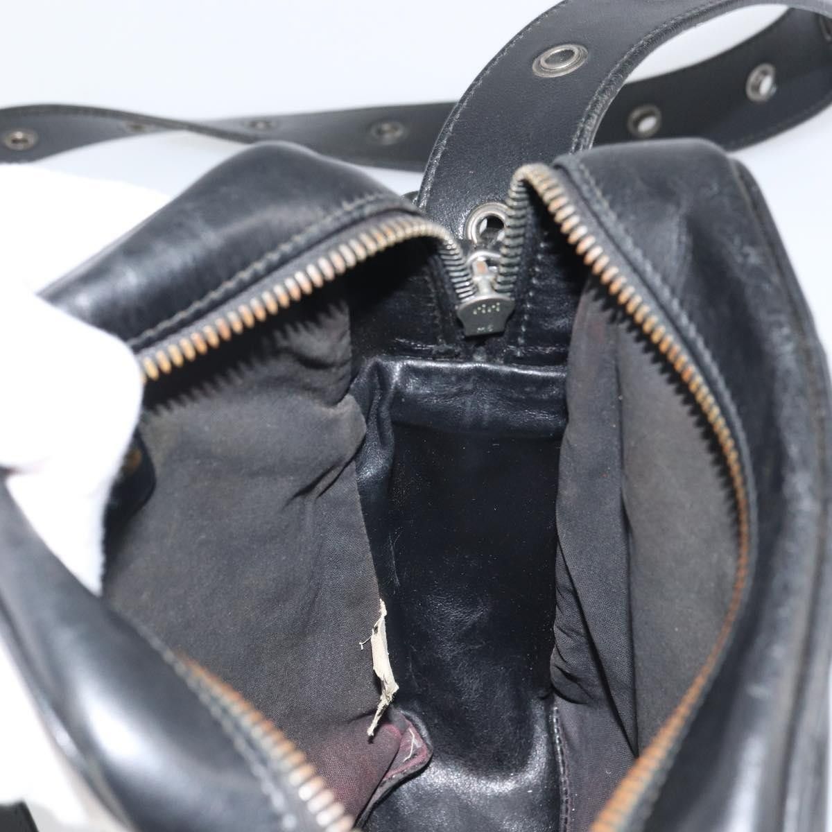 BOTTEG AVENETA INTRECCIATO Shoulder Bag Leather Black Silver