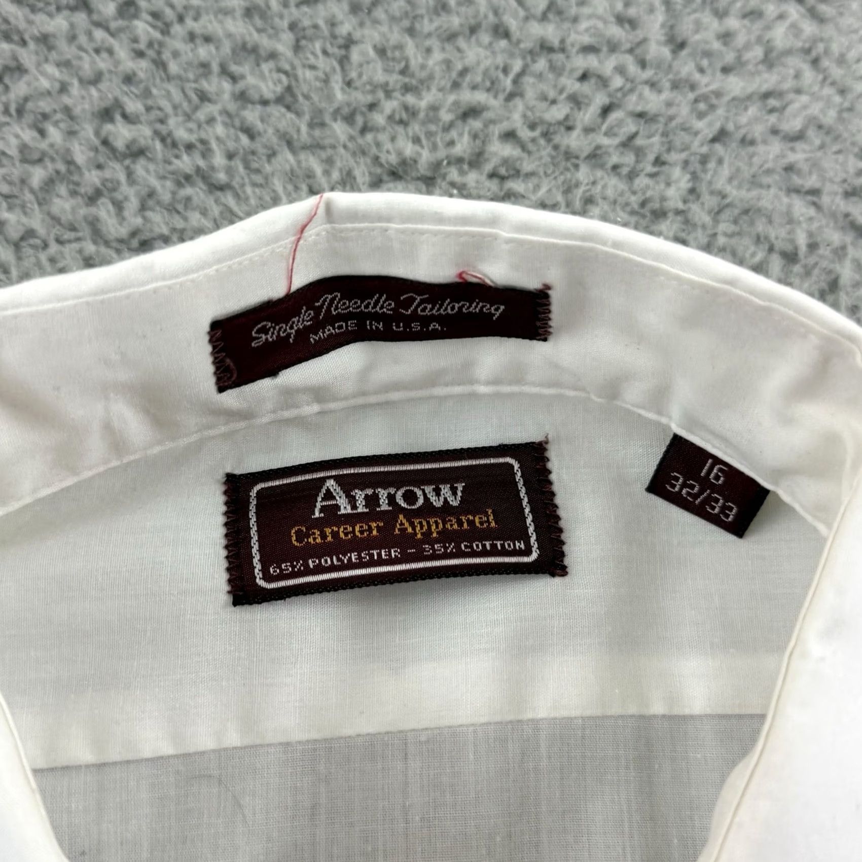 Arrow VINTAGE Arrow Shirt Mens L White Striped 70s Button Up Collared Long Sleeve Dress Shirt USA Size US L / EU 52-54 / 3 - 7 Thumbnail