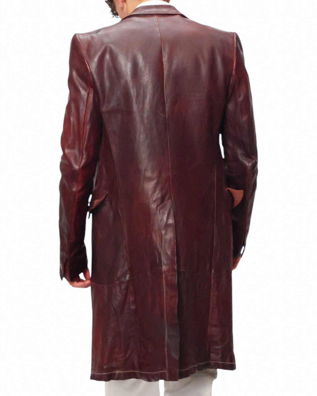 Carol Christian Poell Carol Christian Poell FW04 Long Burgundy Leather Coat Size US M / EU 48-50 / 2 - 11 Thumbnail