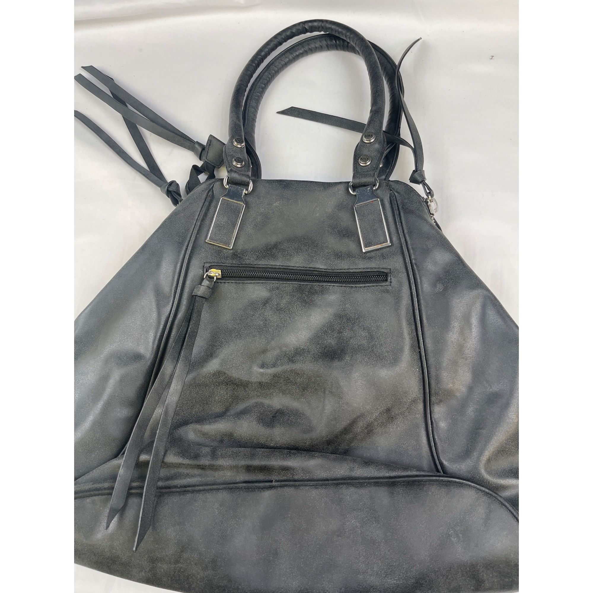 Nicole Miller Nicole Miller Women's Black Faux Worn leather Look Shoulder Size ONE SIZE - 3 Thumbnail