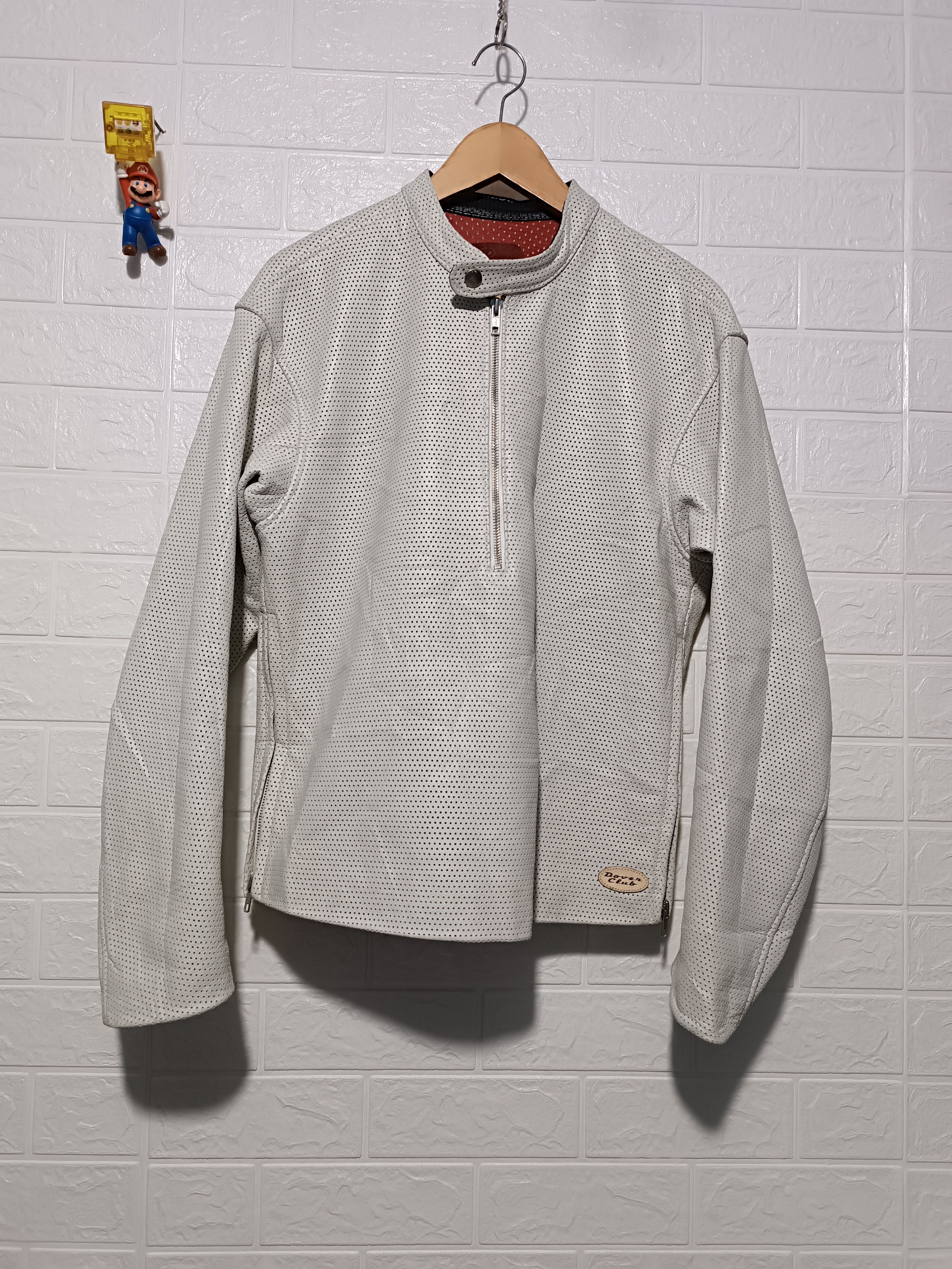 Japanese Brand Dover Club Mesh Riding Leather Half Zip Jacket Size US M / EU 48-50 / 2 - 1 Thumbnail