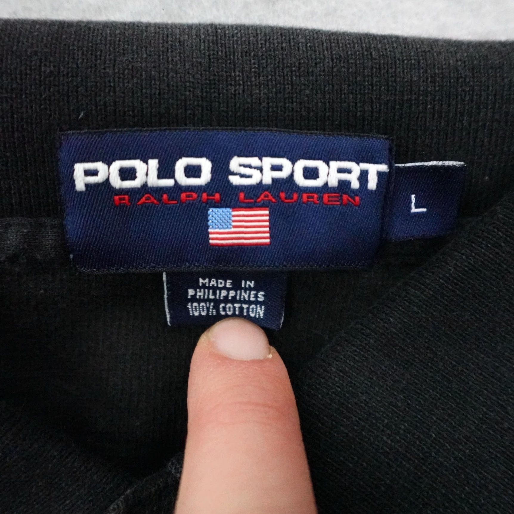 Ralph Lauren VINTAGE Ralph Lauren Polo Sport Shirt Mens L Black Striped USA Flag Logo Y2K Size US L / EU 52-54 / 3 - 7 Thumbnail
