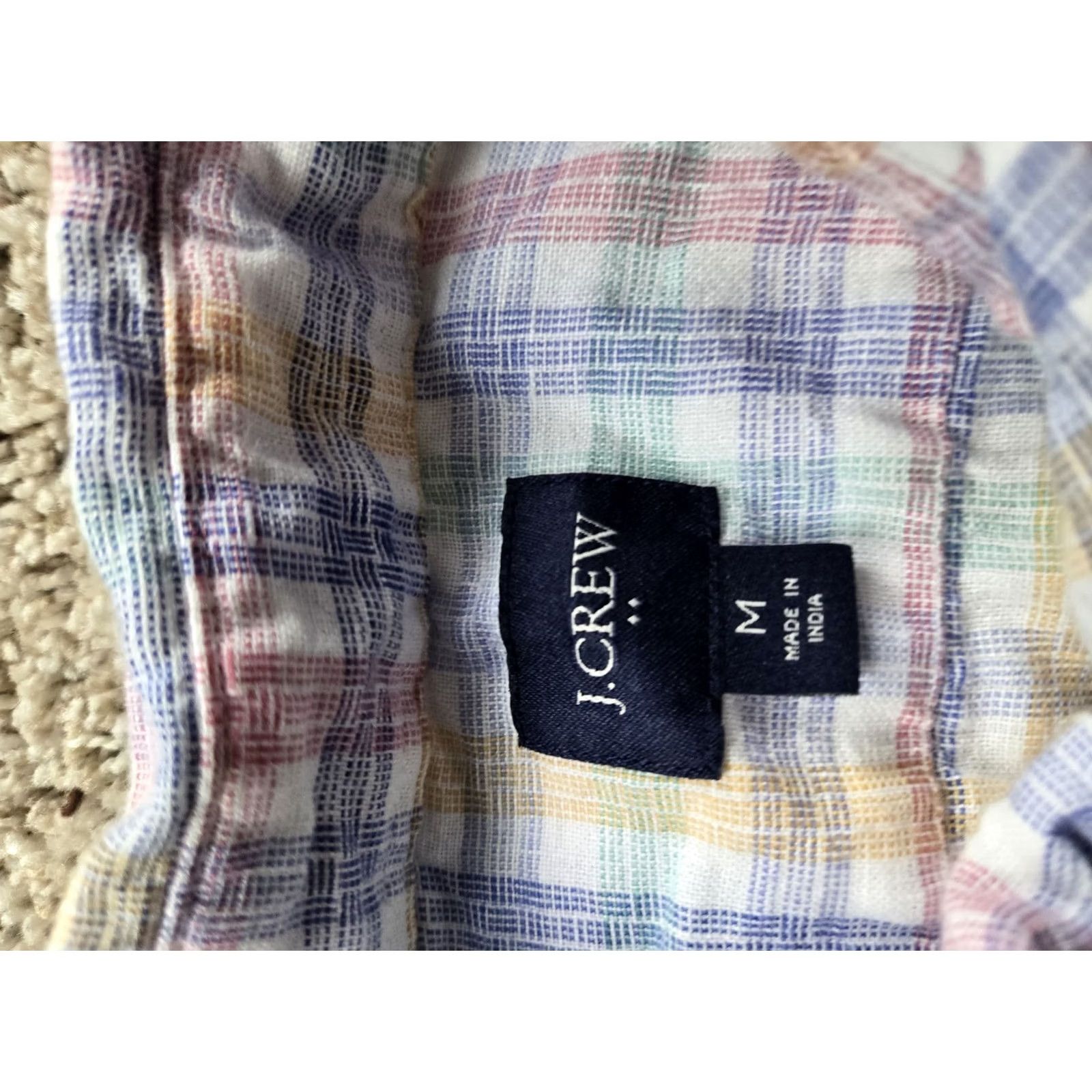 J.Crew J.Crew Shirt Mens M Multicolor Plaid Linen Cotton Button-Down Casual Regular Size US M / EU 48-50 / 2 - 4 Thumbnail