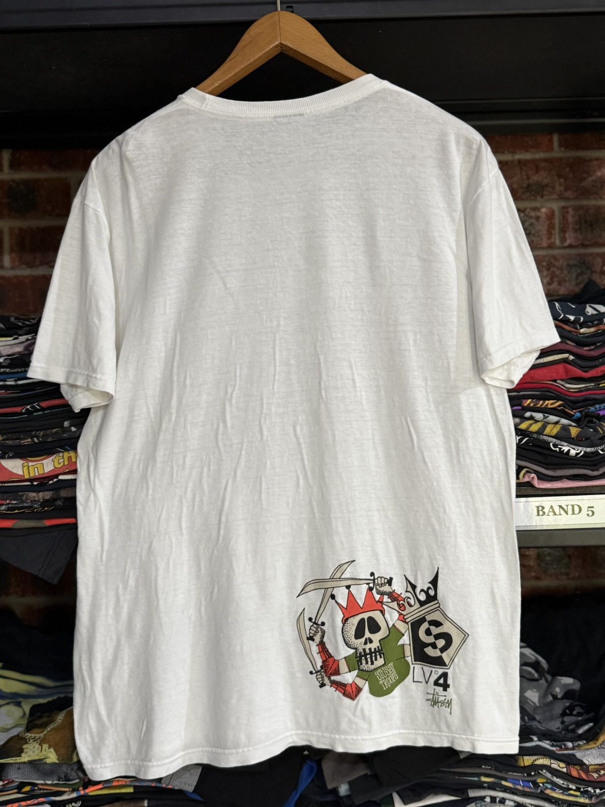 Stussy × Vintage Vintage Stussy Troops Skull Streetwear Tee Size US M / EU 48-50 / 2 - 2 Thumbnail