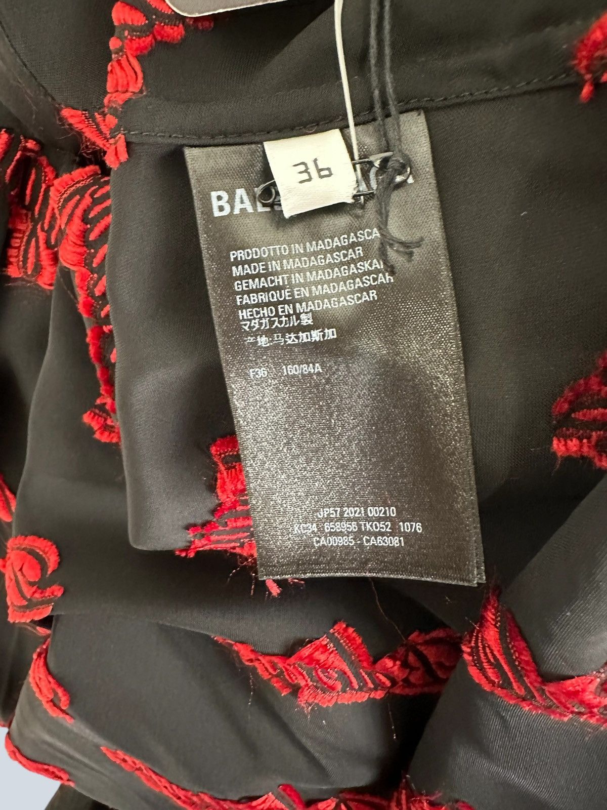 Balenciaga Balenciaga oversized shirt black with all-over logo, 36fr. Size XS / US 0-2 / IT 36-38 - 7 Thumbnail