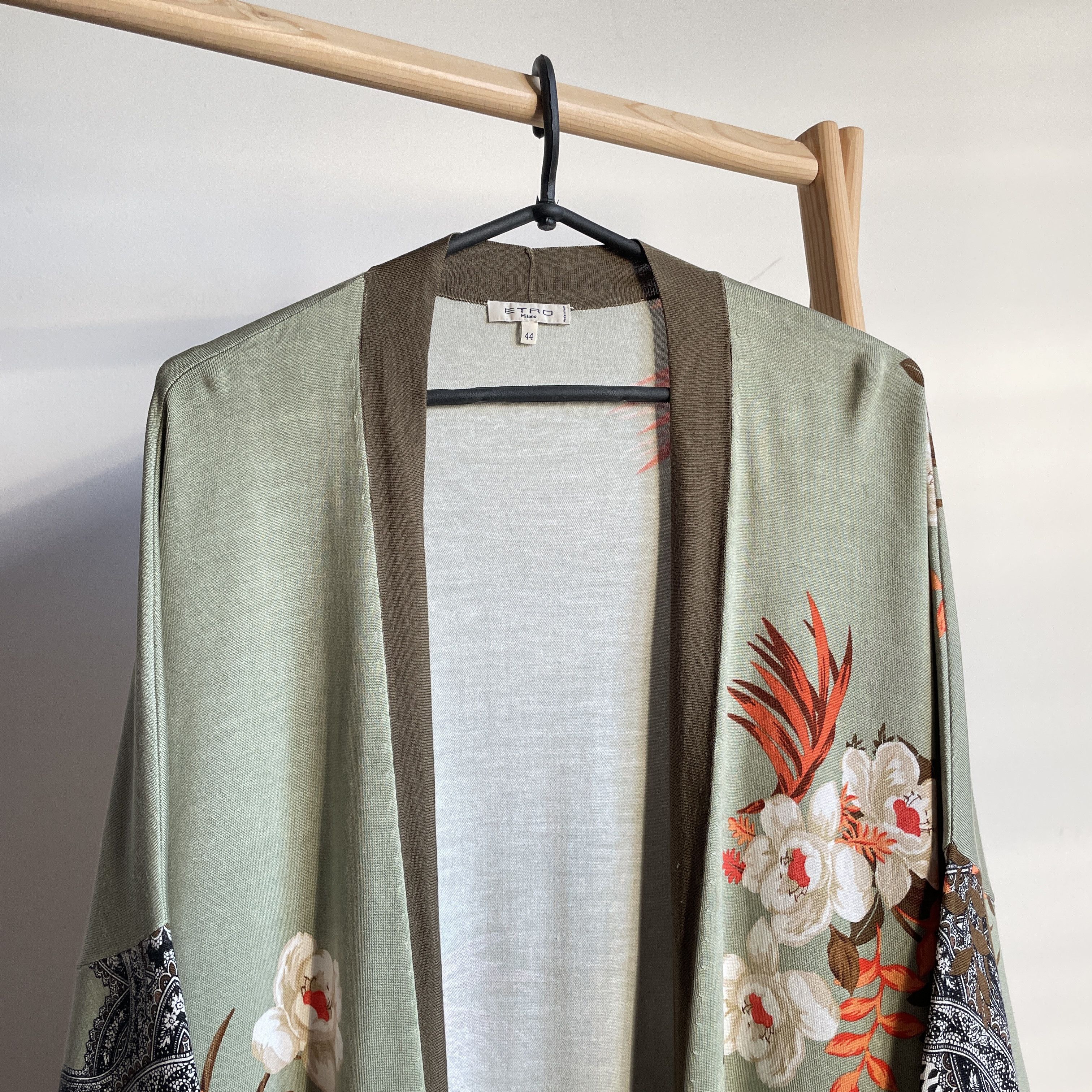 Etro Etro Womens Silk Blend Floral Open Front Kimono Cardigan Size M / US 6-8 / IT 42-44 - 4 Thumbnail