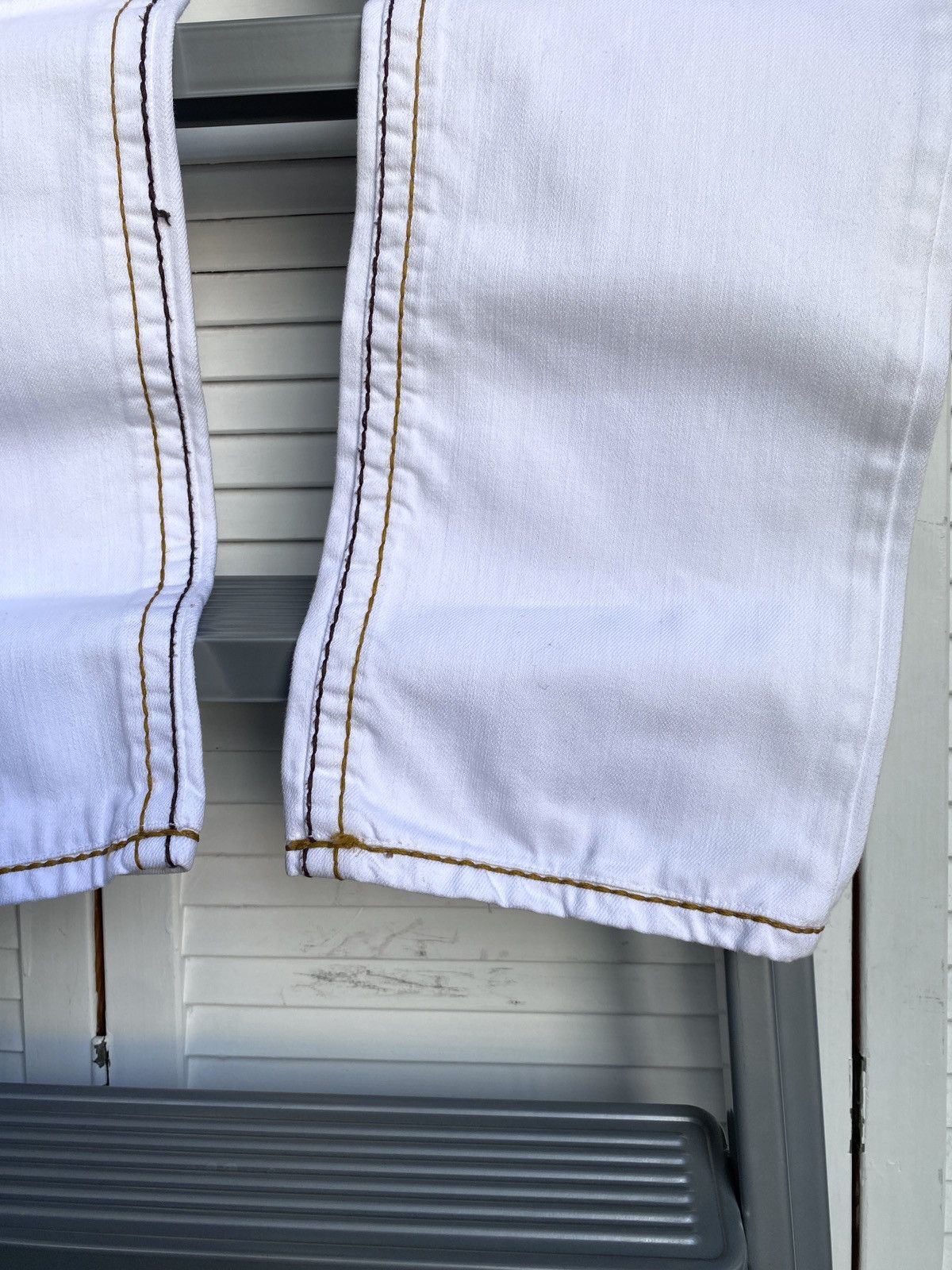 True Religion × Vintage True Religion White Jeans Big Stitch Denim USA Logan Super Size US 34 / EU 50 - 7 Thumbnail