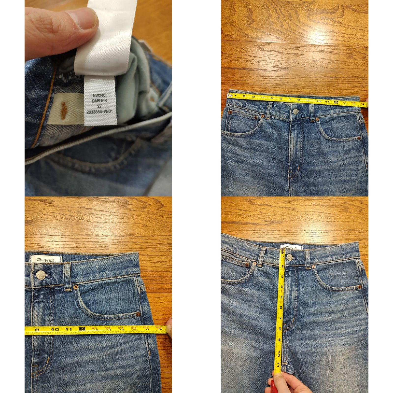 Madewell Madewell Jeans Womens 27 32 Inseam Denim 5-Pocket Flared Vintage Look Bohemian 90s Distressed Stretch Blue Denim Shirt? Size 27" / US 4 / IT 40 - 8 Thumbnail