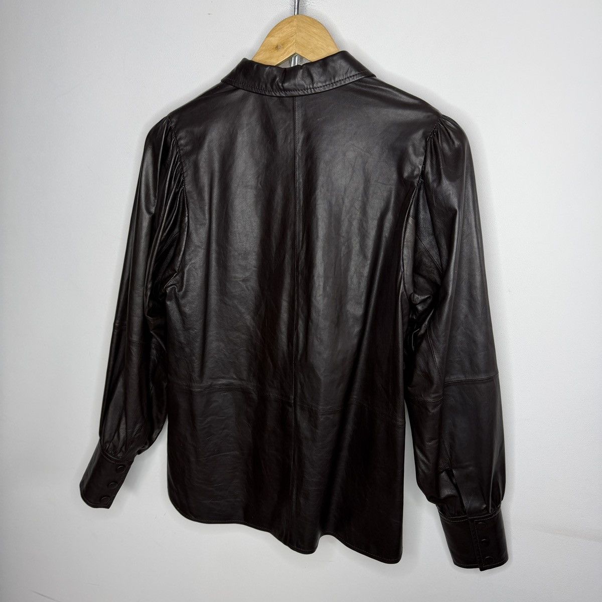 Ganni Ganni Lamb leather snap button shirt Size S / US 4 / IT 40 - 8 Thumbnail