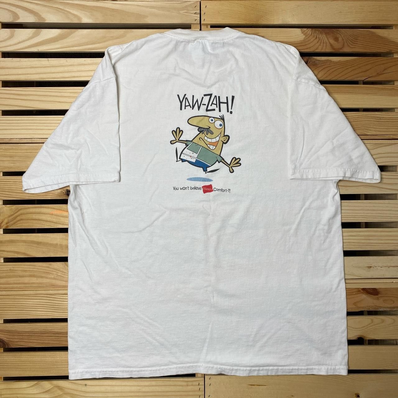 Hanes Vintage Hanes Comfort-T Box Logo White Cartoon Tee Size XL Size US XL / EU 56 / 4 - 2 Thumbnail