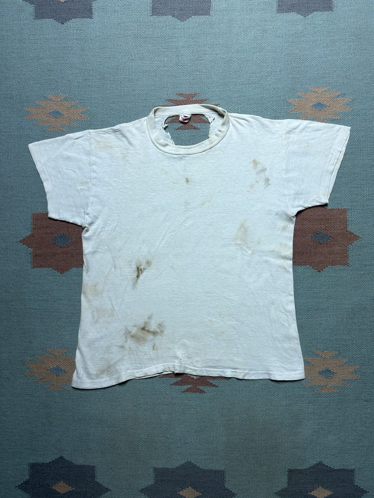 Vintage Vtg 1960s blank white t shirt Hanes soft cotton distressed M Size US M / EU 48-50 / 2 - 1 Thumbnail