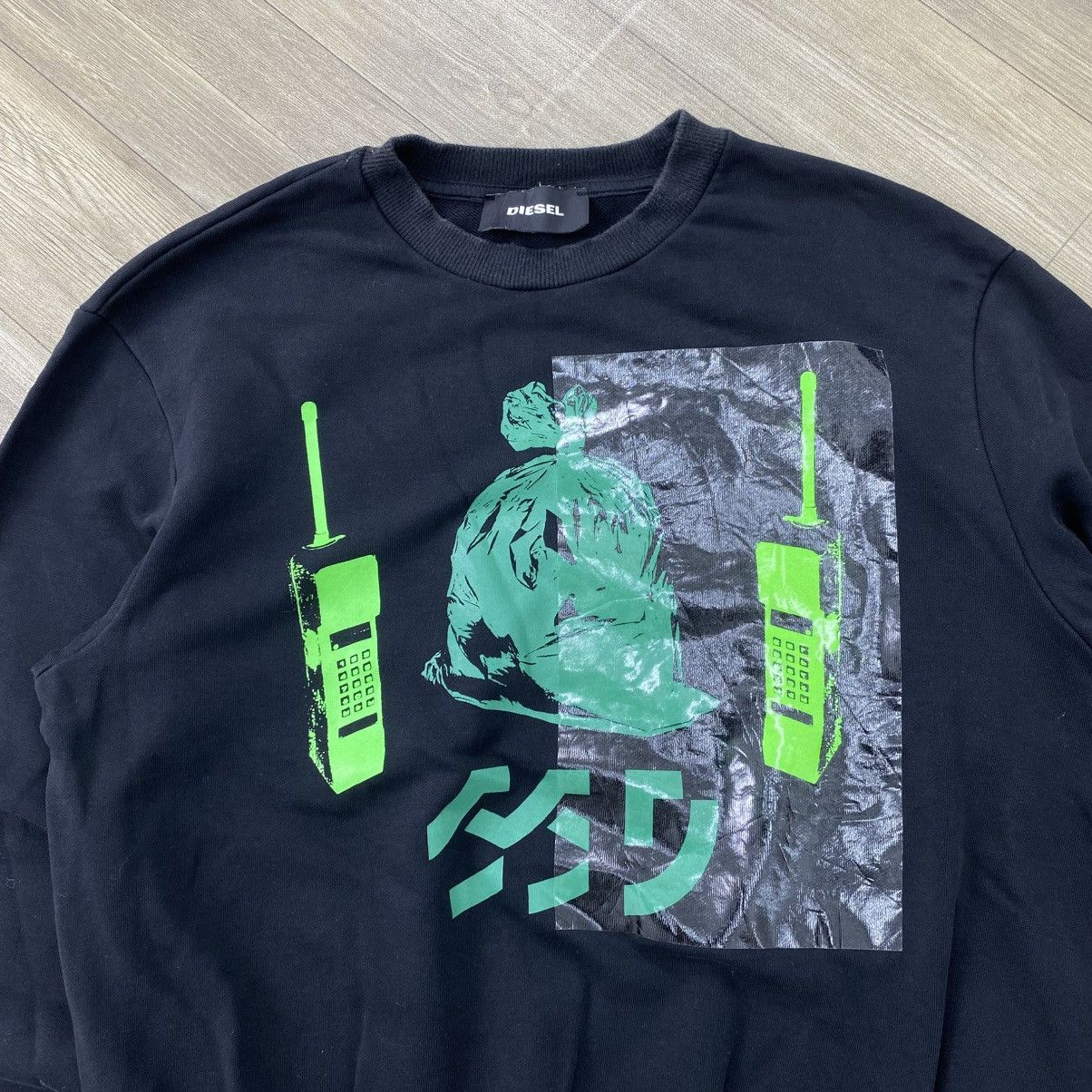 Diesel Diesel Partly Laminated Graphic Printed Sweatshirt Size US S / EU 44-46 / 1 - 2 Thumbnail