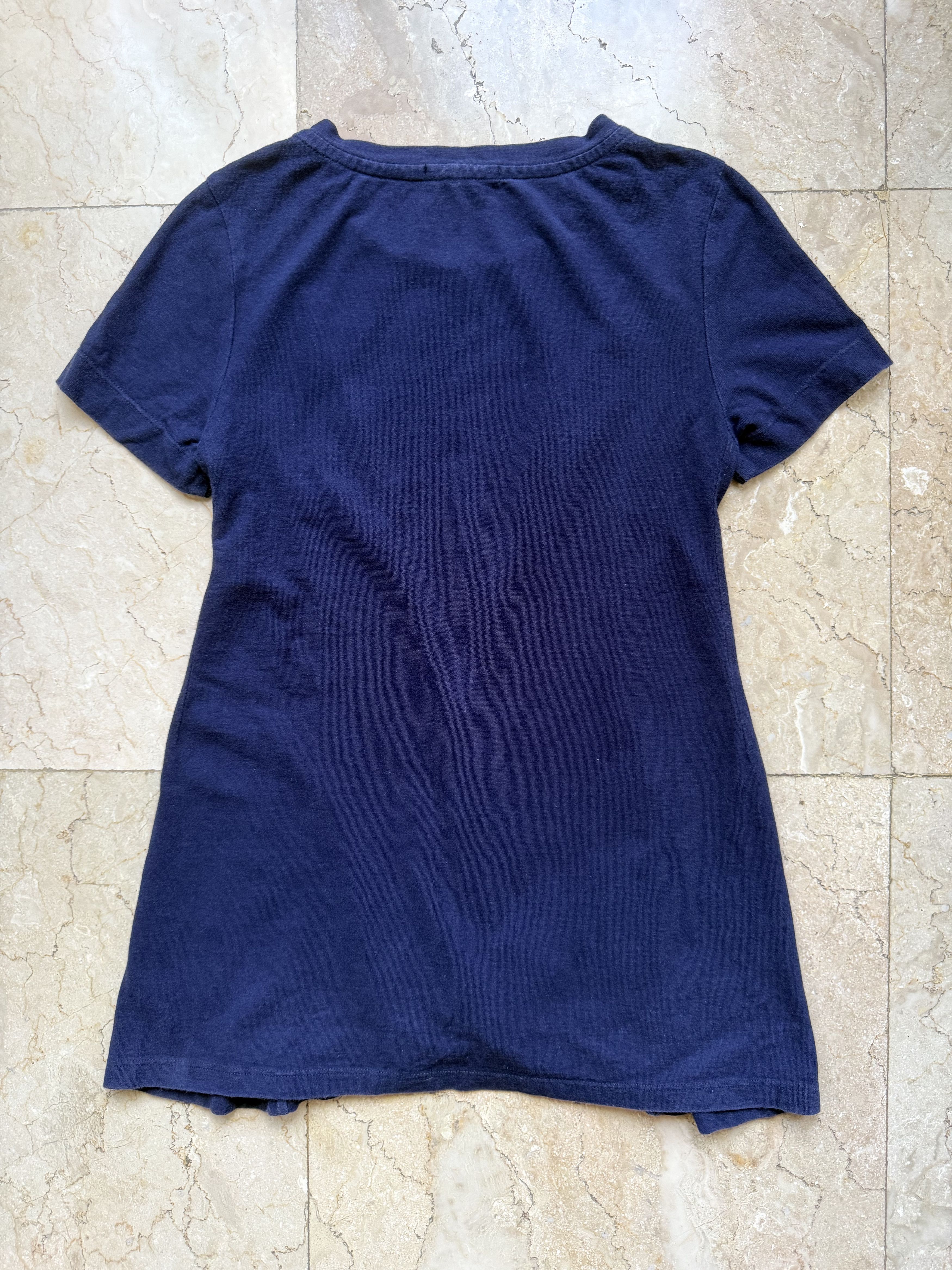 Marni Marni Navy Cotton Panel T-Shirt Structured Short Sleeve Size M / US 6-8 / IT 42-44 - 2 Thumbnail