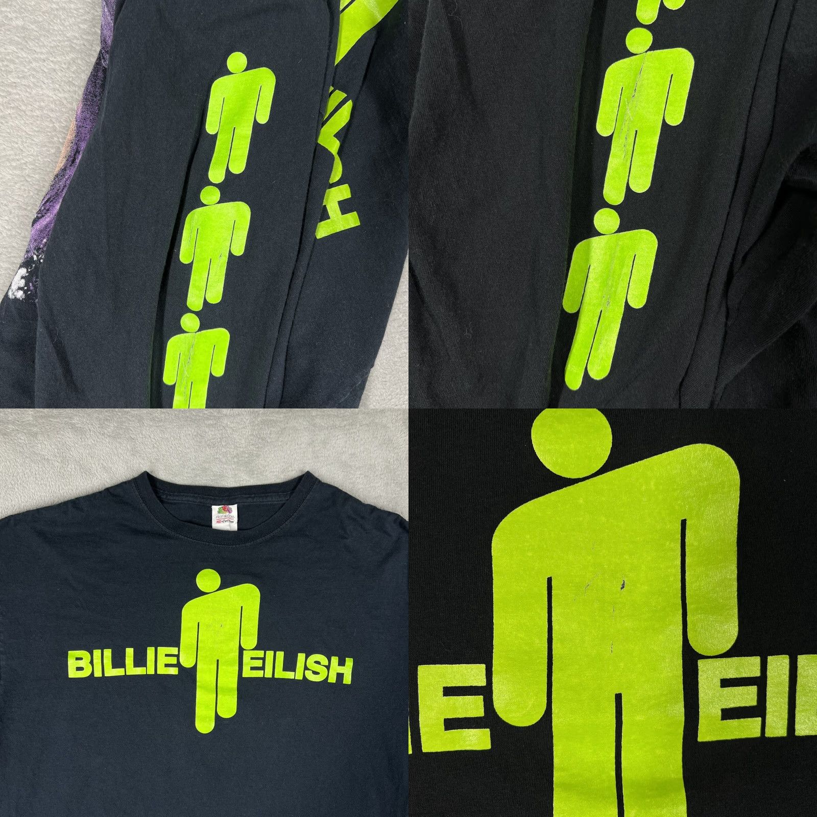 Hanes Billie Eilish Unisex Long Sleeve Men XL Black Double Sided Print T-Shirt Merch Hanes Music Tour Size US XL / EU 56 / 4 - 8 Thumbnail