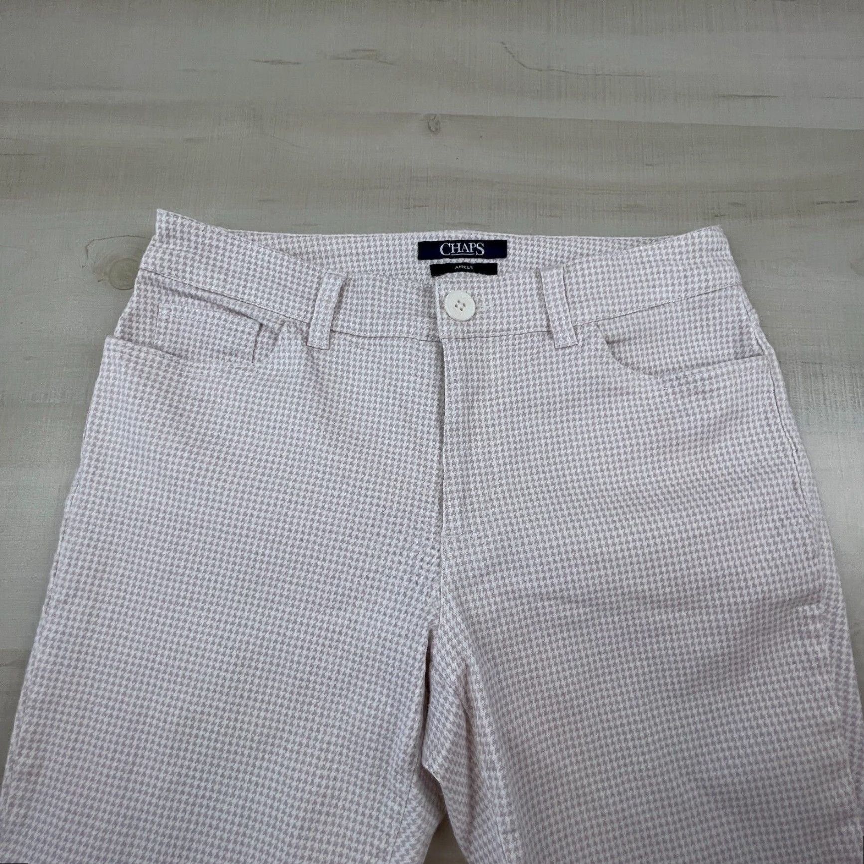 Chaps Chaps Womens Mid Rise Ankle Jeans, Multicolor Houndstooth Stretch Denim, Size 6 Size 28" / US 6 / IT 42 - 2 Thumbnail