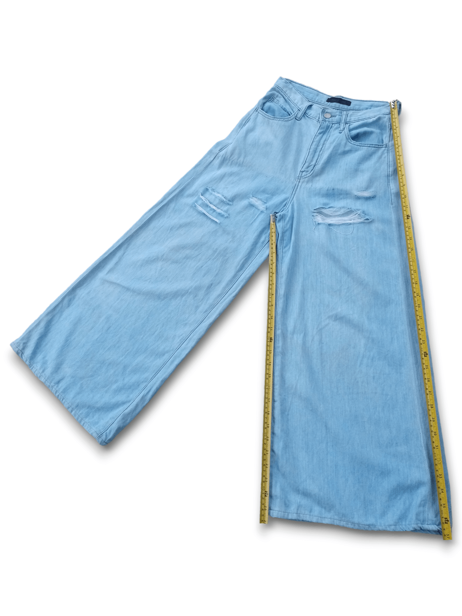 Japanese Brand × Uniqlo Vintage Japanese Uniqlo Wide Leg Baggy Flare Jeans 24x26 Size 24" / US 00 / IT 34 - 10 Thumbnail