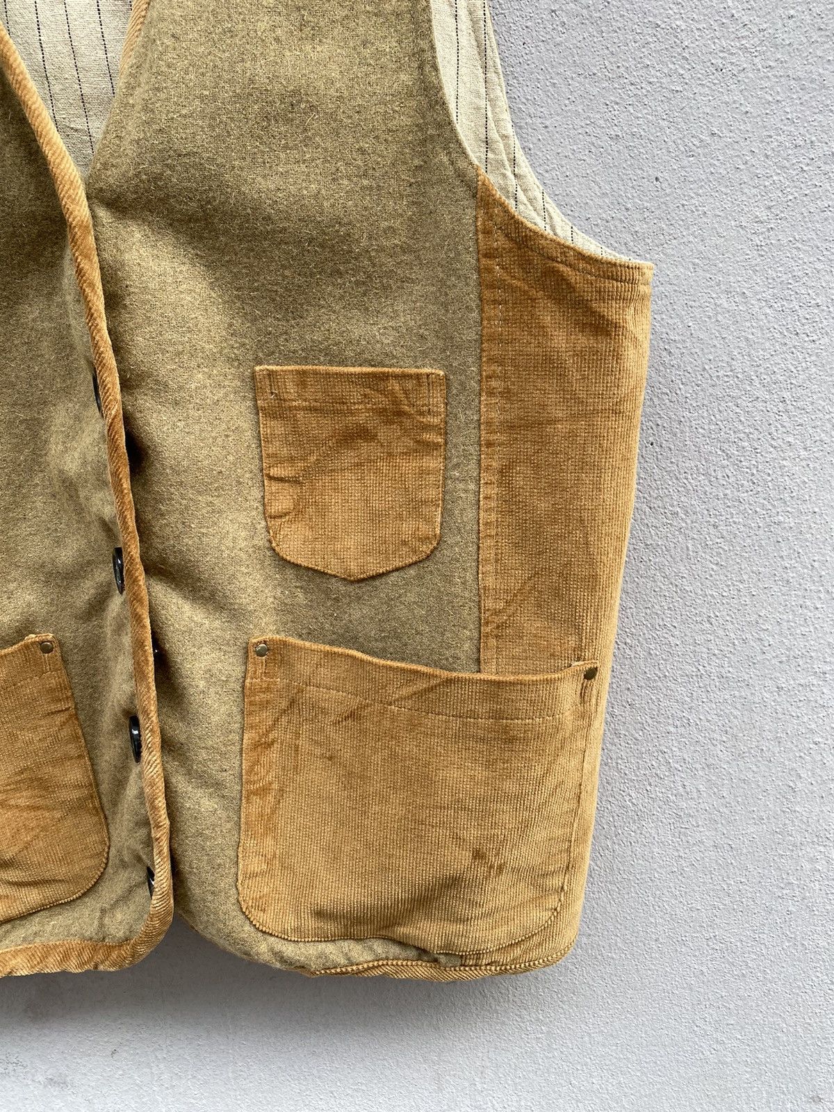 If Six Was Nine × Japanese Brand Japanese Designer “Niko and…” Patchwork Wool + Corduroy Vest Size US S / EU 44-46 / 1 - 5 Thumbnail