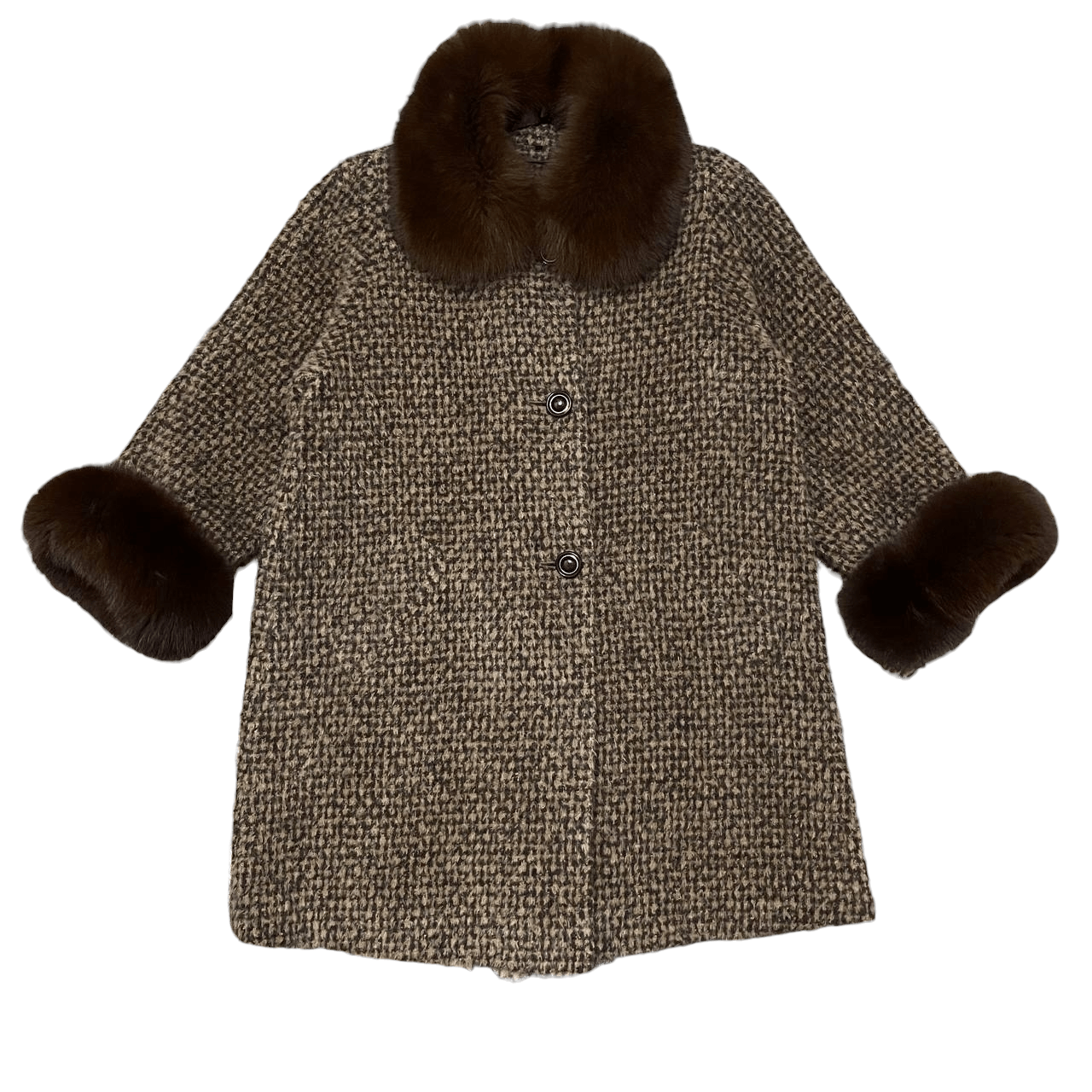 If Six Was Nine Vintage Japanese Charoy Piacenza Fox Fur Coat Size M / US 6-8 / IT 42-44 - 1 Thumbnail