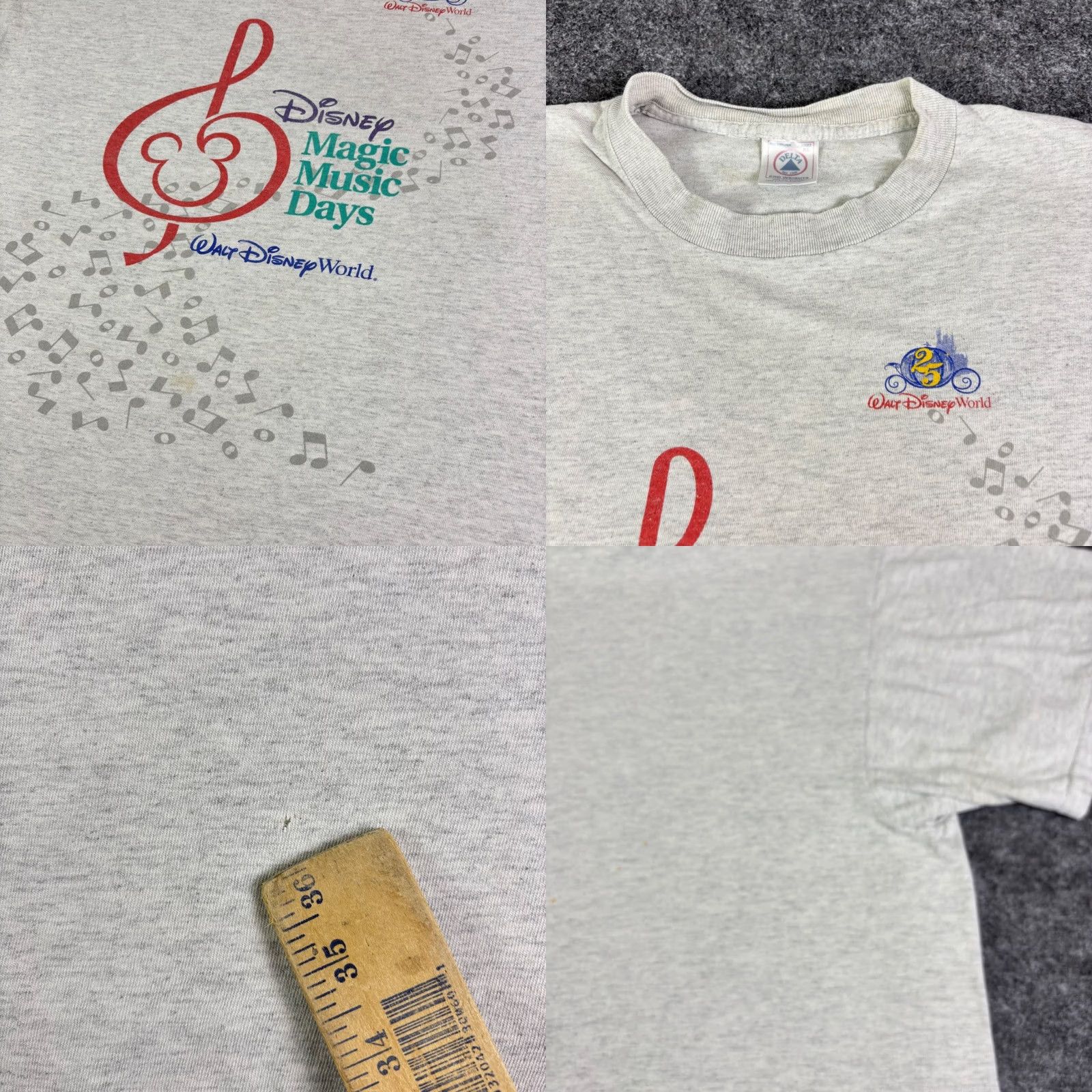 Disney VINTAGE Disney T-Shirt Gray XL Men 1990s Disney Magic Music Days Graphic Tee Short Sleeve Size US XL / EU 56 / 4 - 8 Thumbnail