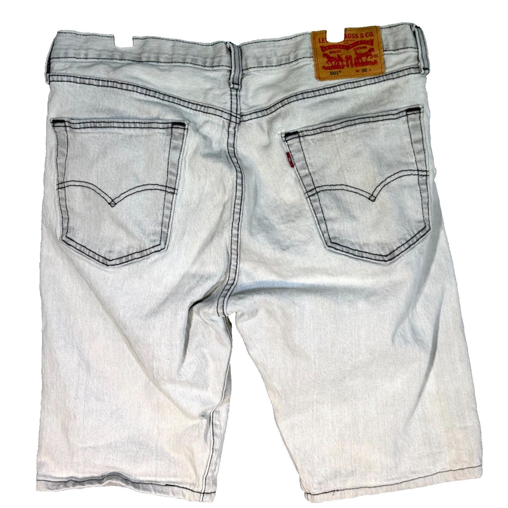 Levi's Levi's Shorts Bermuda Gray 501 Original Fit Mid-Rise Button-Fly Mens 36 Size US 36 / EU 52 - 2 Thumbnail