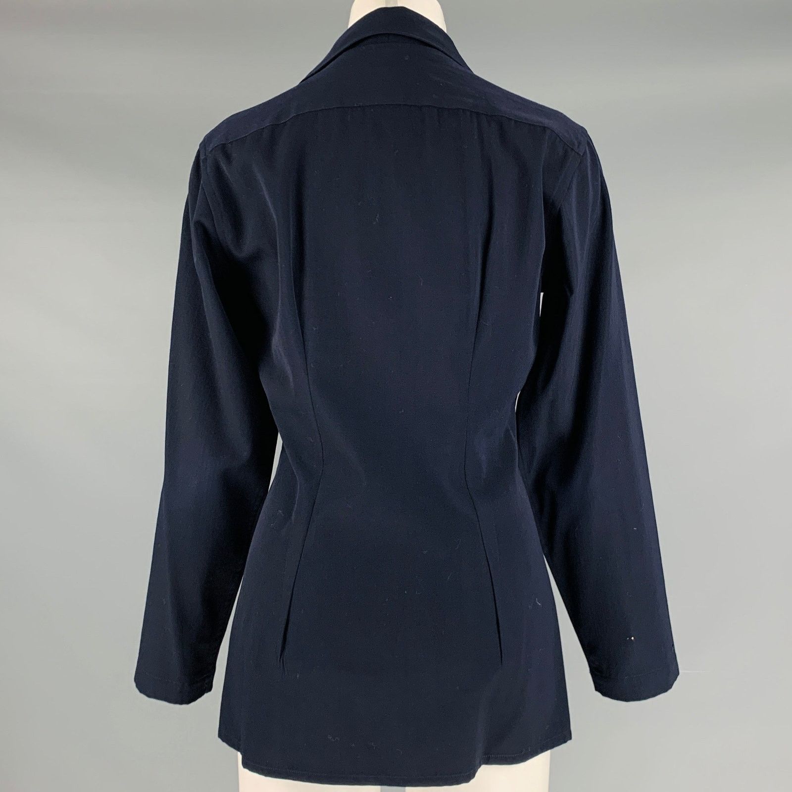 Comme des Garcons COMME des GARCONS Size S Navy Twill Buttoned Shirt Size S / US 4 / IT 40 - 4 Thumbnail