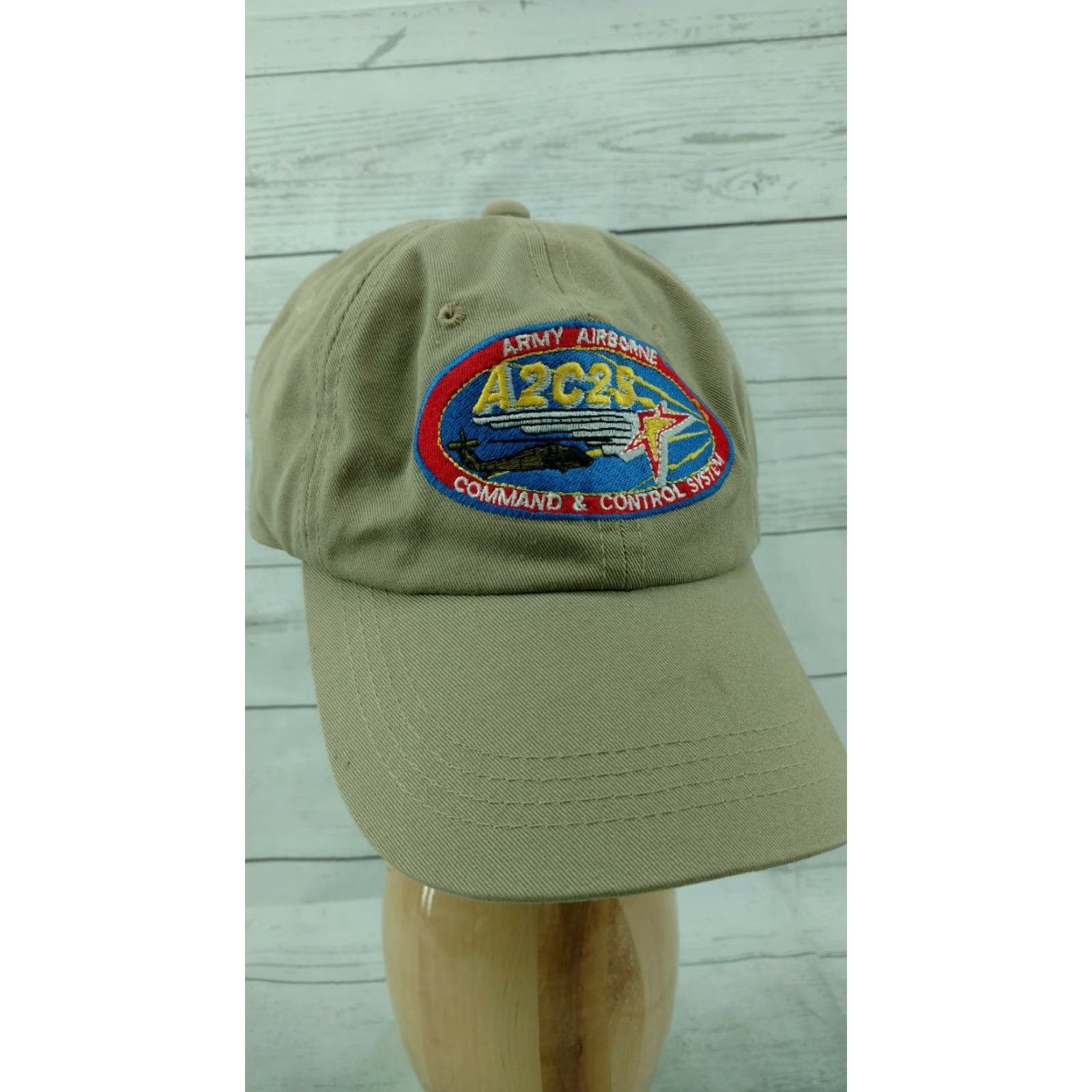Commando A2C2S U.S. Army Airborne Command & Control System Tan Khaki Hat Hat Adjustable Tan Khaki Mens Size ONE SIZE - 2 Thumbnail