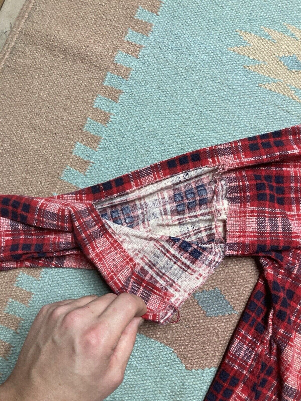 Vintage VTG 70s brushed cotton flannel shirt soft plaid distressed L Size US L / EU 52-54 / 3 - 2 Thumbnail