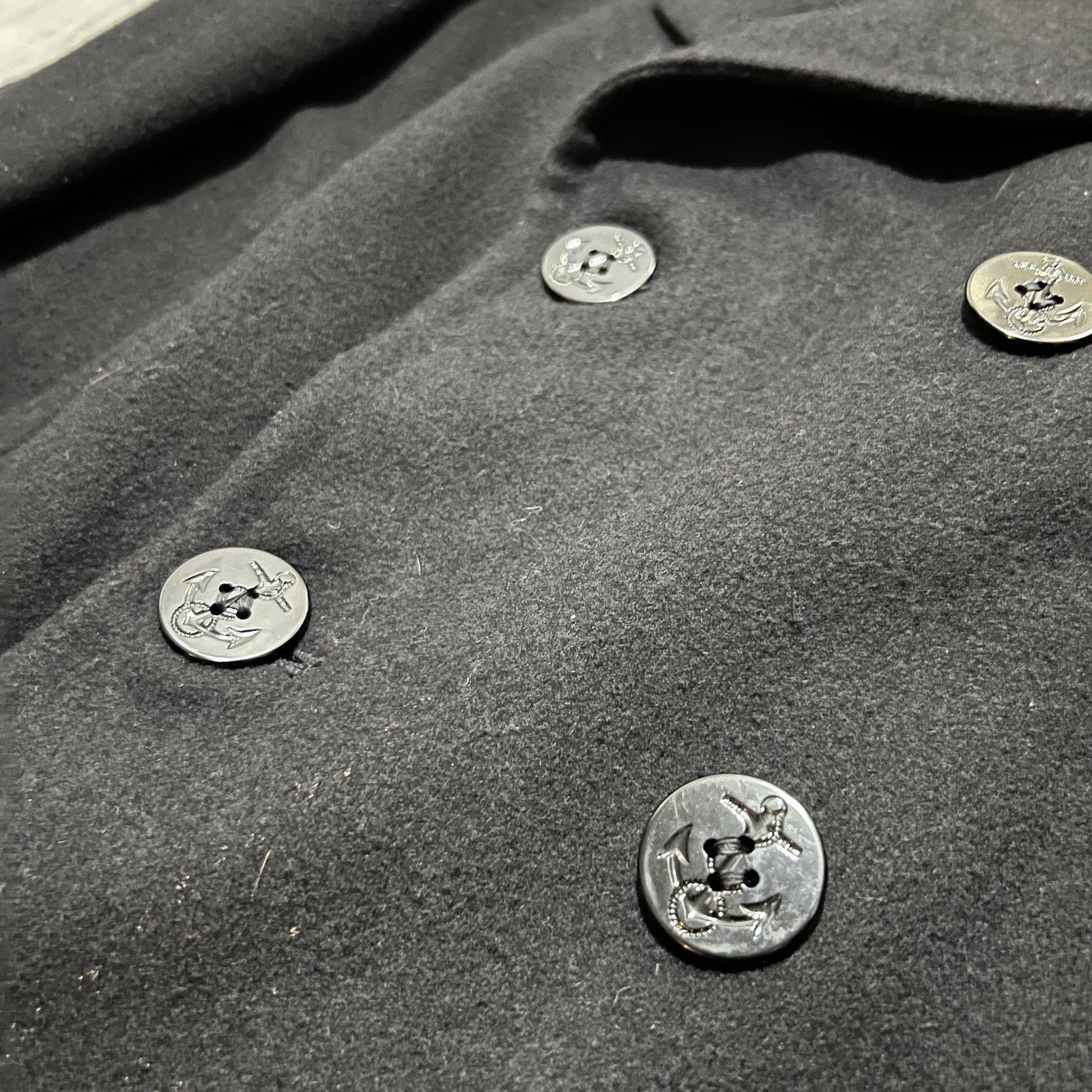 Other VTG Crown Clothing Black 90s Heavy Wool Black Naval Peacoat Size US M / EU 48-50 / 2 - 5 Thumbnail