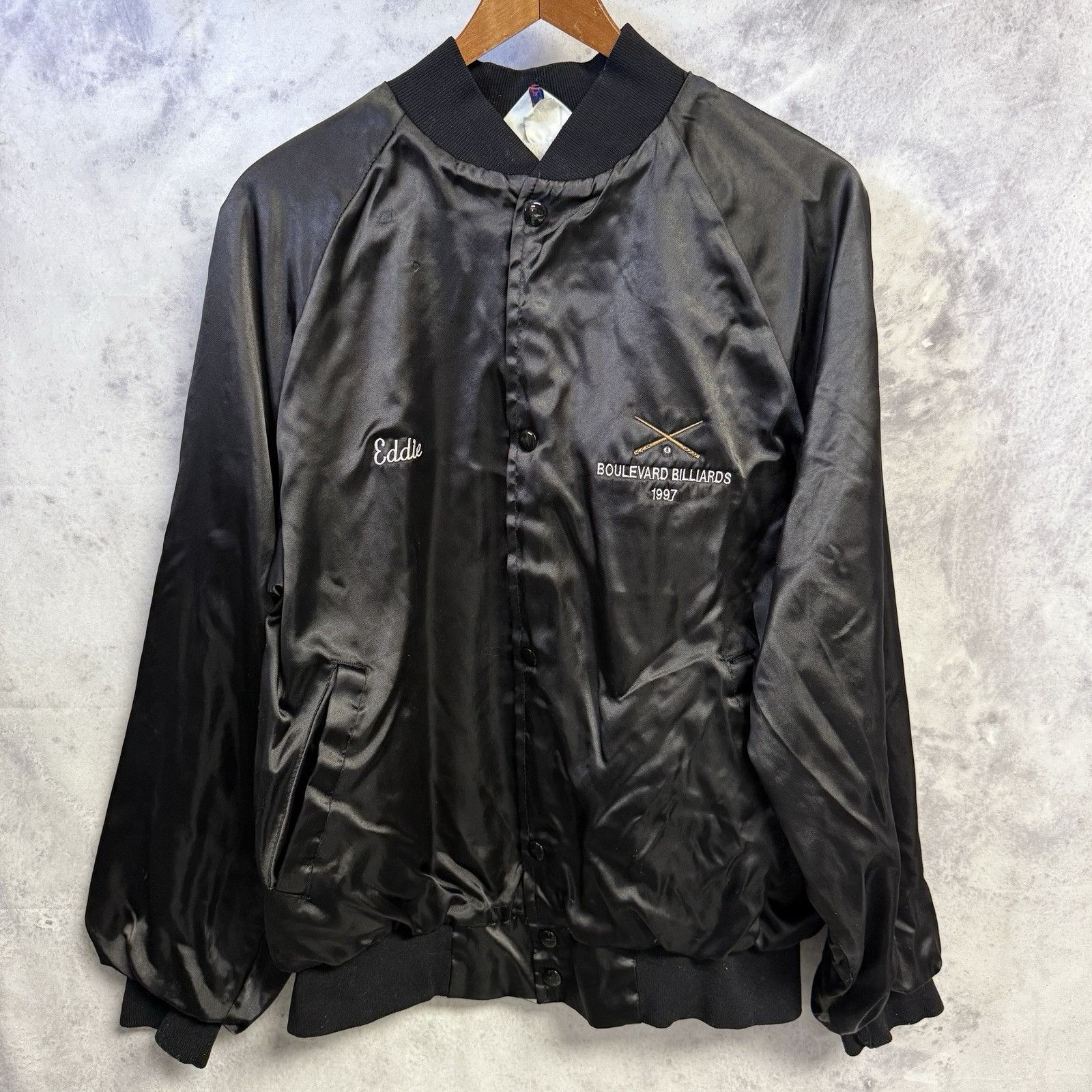 Vintage Vintage 8 Ball Billiards League Jacket Mens L 23.5x25.5 Size US L / EU 52-54 / 3 - 2 Thumbnail
