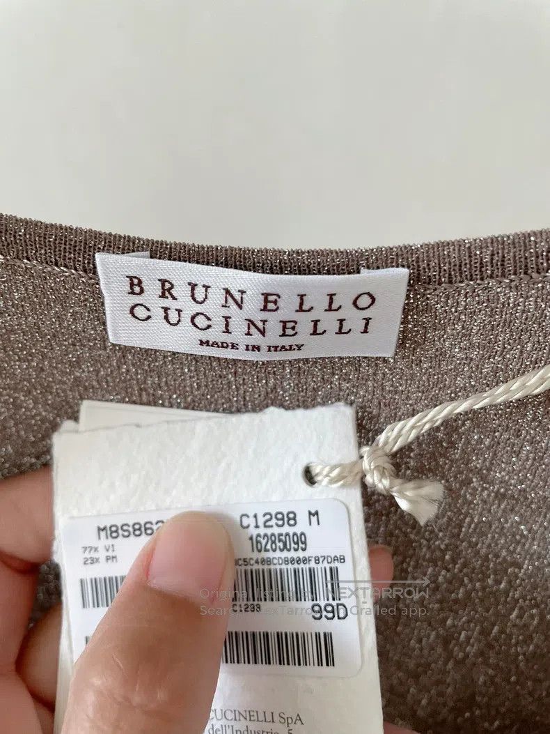 Brunello Cucinelli Brunello Cucinelli Light coffee-colored fully silver-threa Size M / US 6-8 / IT 42-44 - 5 Thumbnail