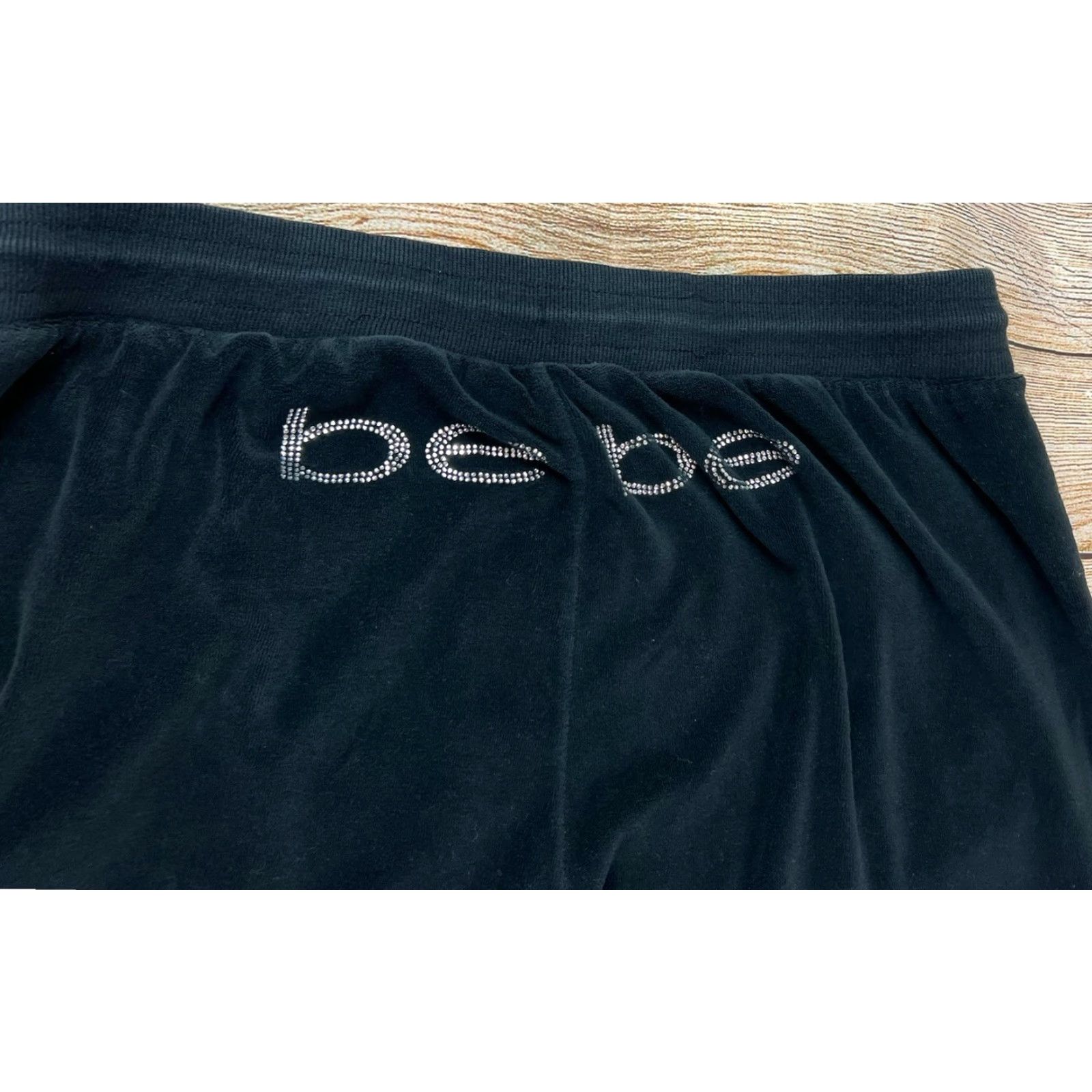 Bebe Bebe Women’s Jogger Pants Velour Tapered Pockets Logo 2X Black - Activewear Casual Plus Size 2X Size 40" / US 18 - 3 Thumbnail