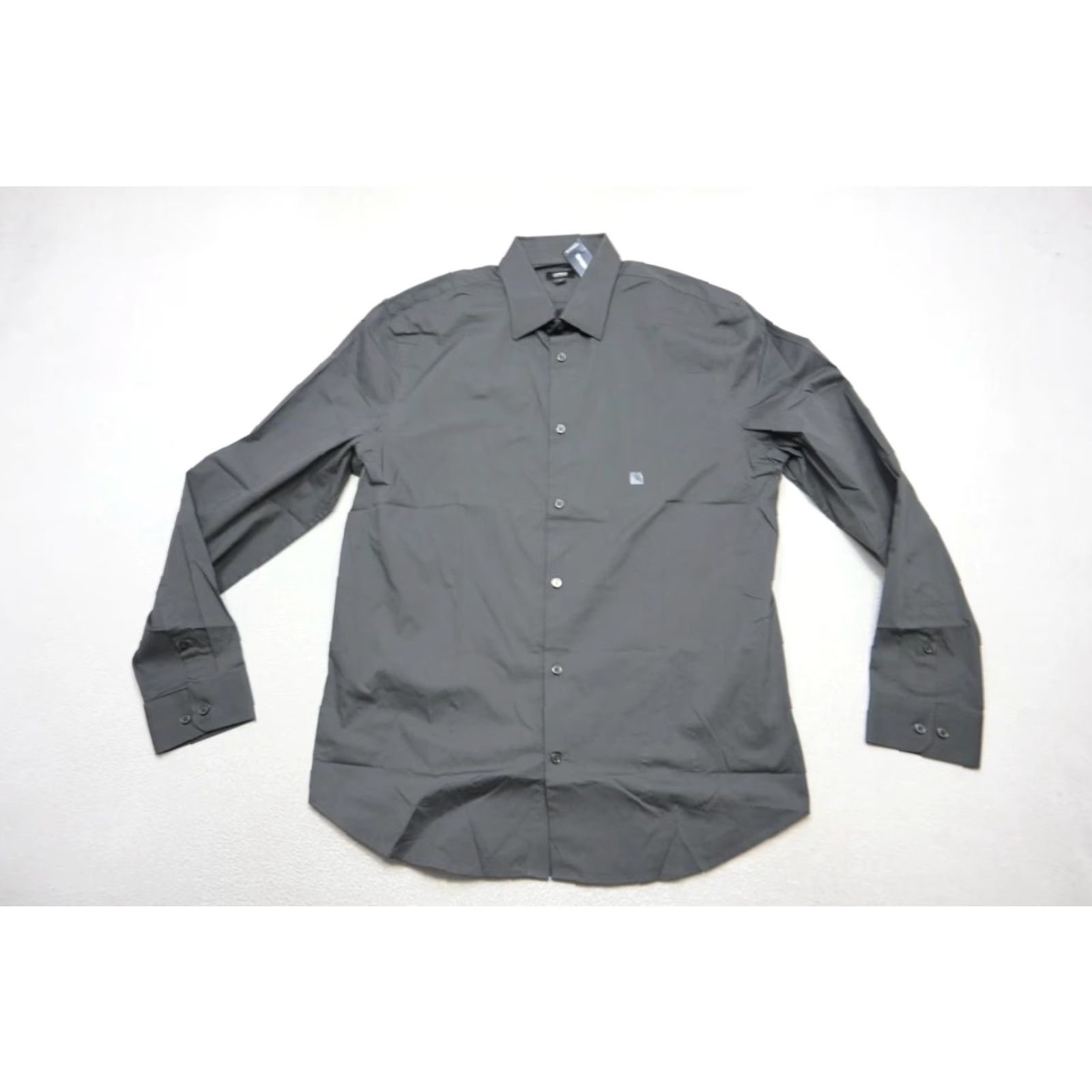 EXPRESS Shirt Gray 1MX Dress Shirt Extra Slim Fit Long Sleeve Mens Large  NWT - Cotton Spandex
