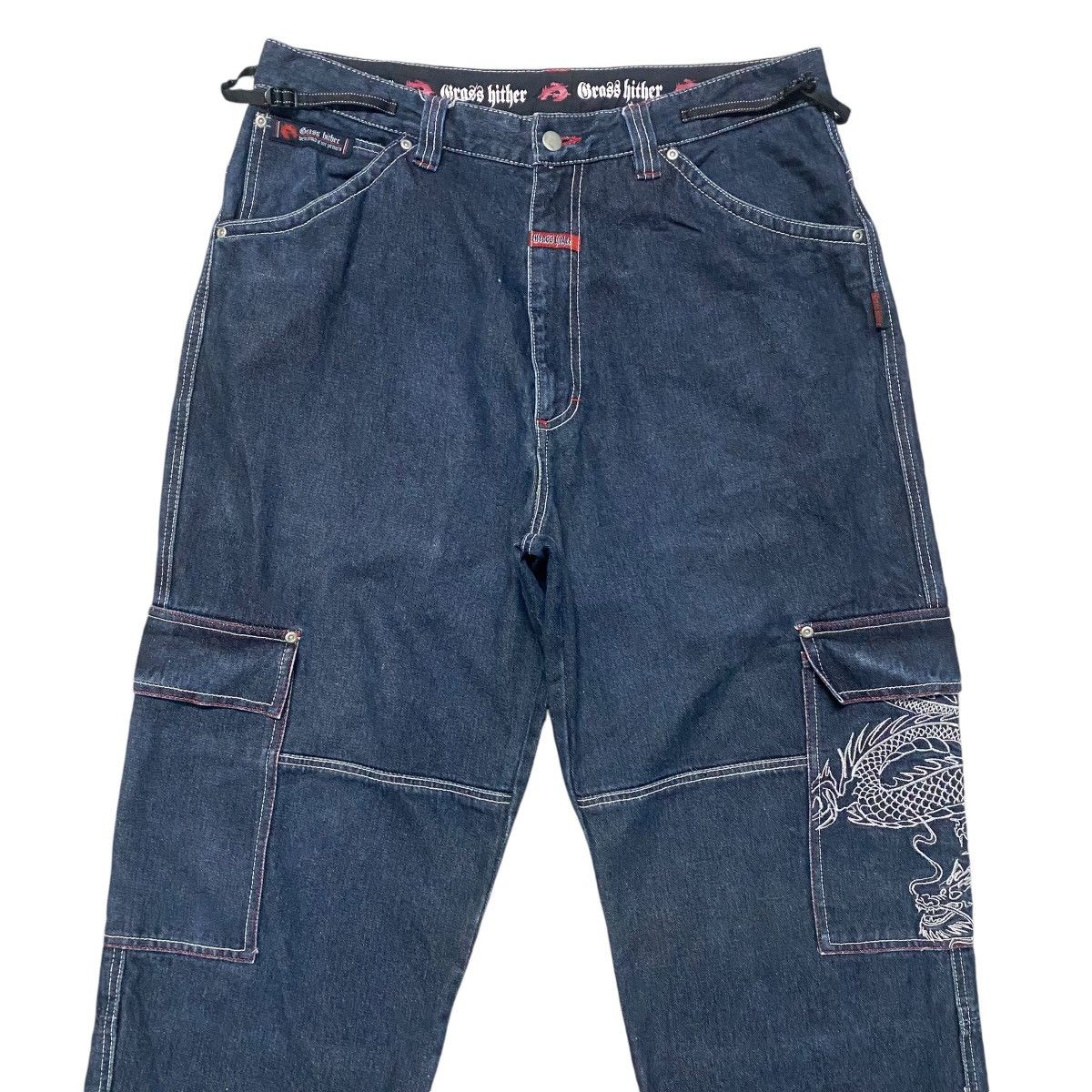 Vintage Vintage BRASS HITHER Denim Baggy Flame Dragon Jeans Size US 36 / EU 52 - 6 Thumbnail