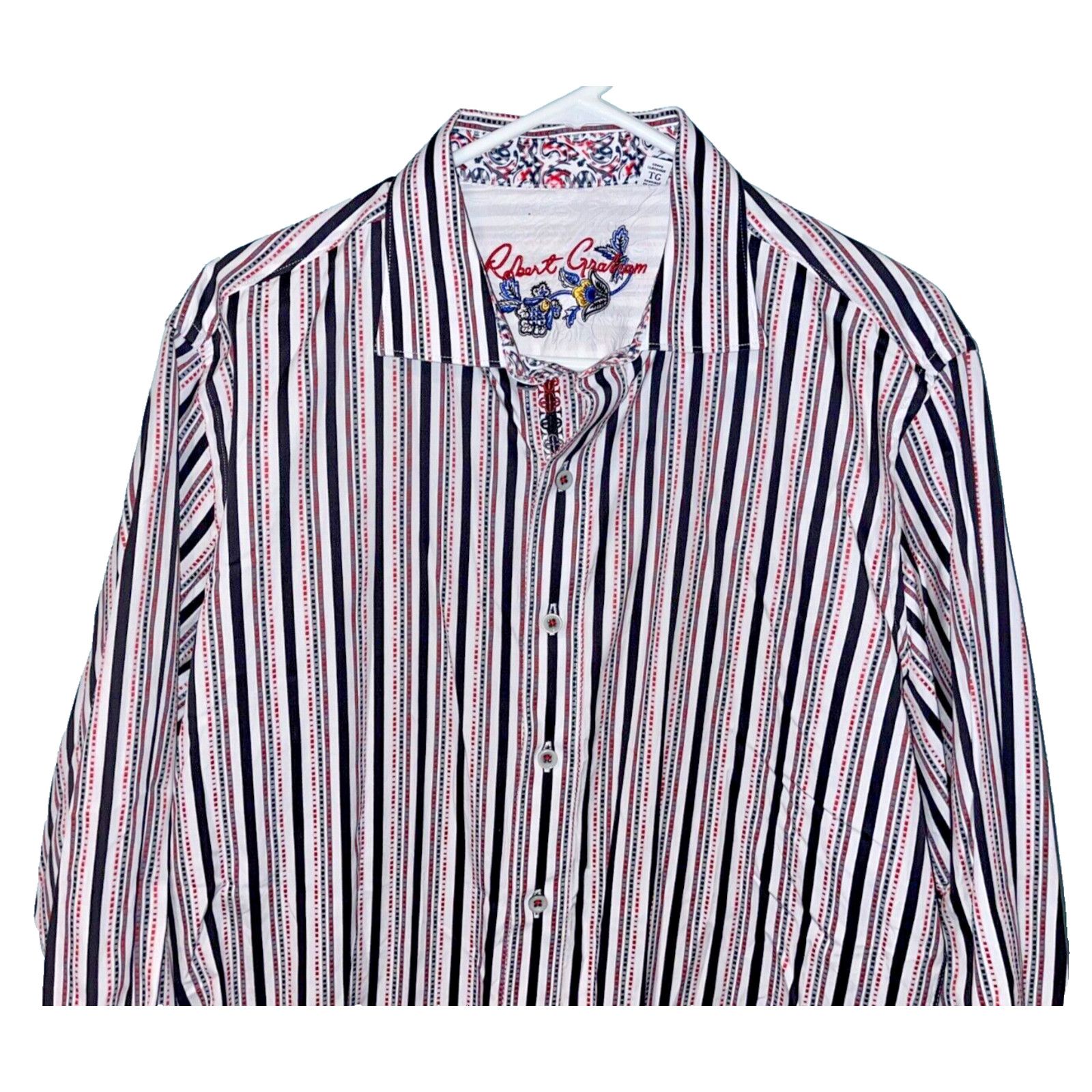Robert Graham Robert Graham Flip Cuff Striped Button Down Shirt Sz XL NWOT Size US XL / EU 56 / 4 - 3 Thumbnail