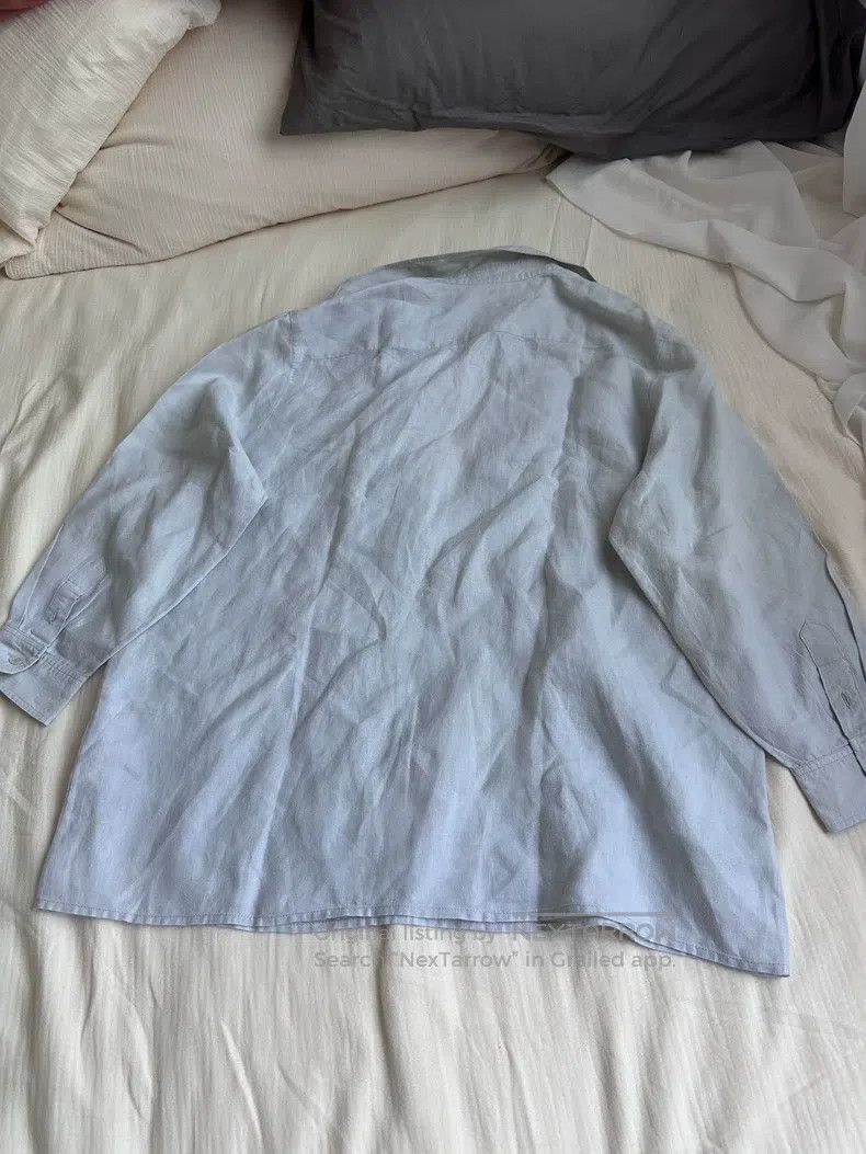 Hermes Hermes Margiela Era V-neck Linen Shirt Size S / US 4 / IT 40 - 2 Thumbnail