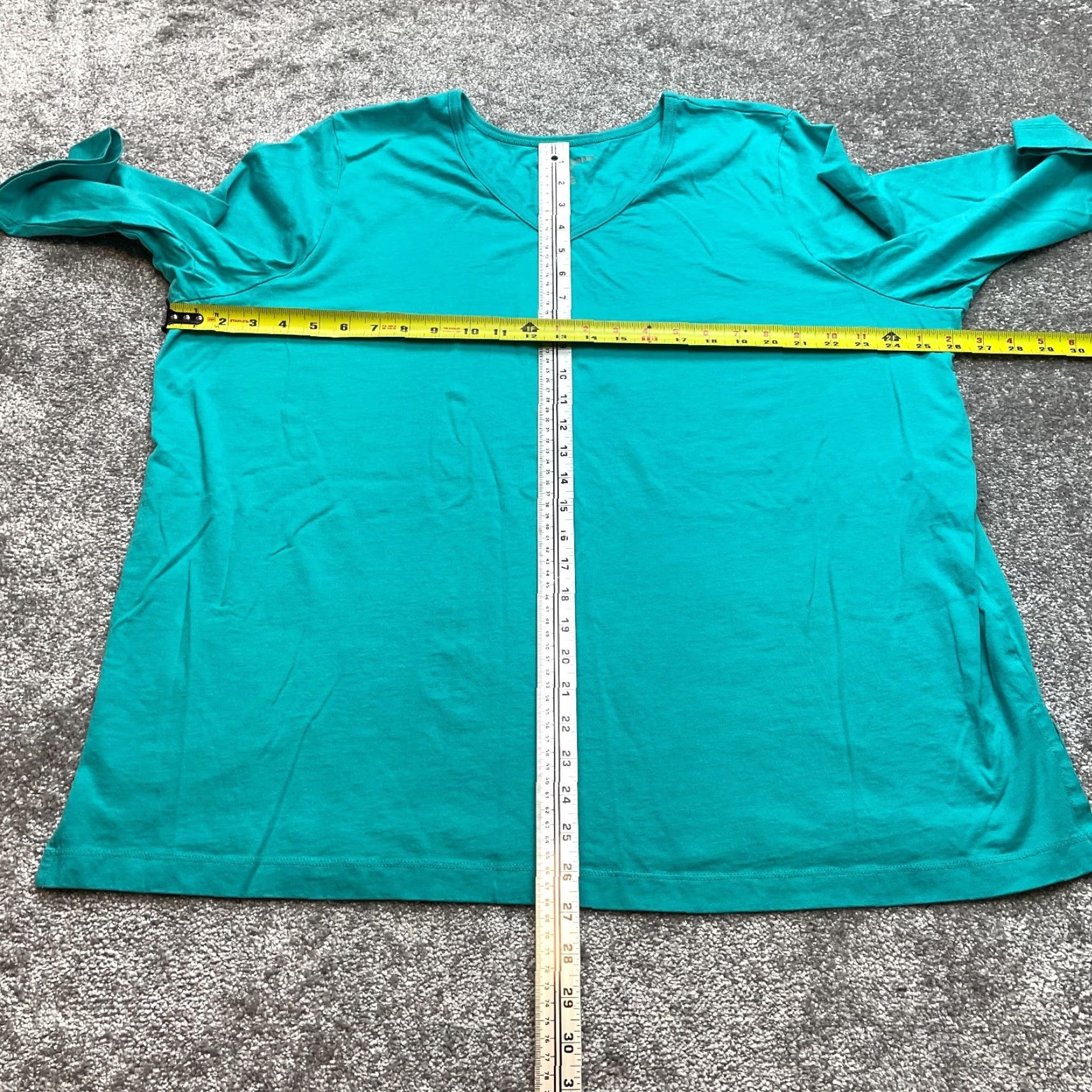 Vintage Woman Within Shirt Womens Plus Size 1X 22/24 Petite Blue Long Sleeve V Neck Top Size XL / US 12-14 / IT 48-50 - 4 Thumbnail