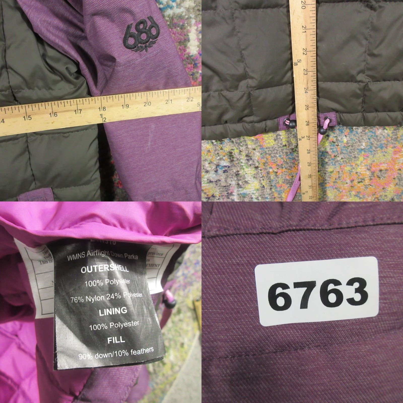 686 686 Airflight Down Puffer Jacket Womens XS Purple Gray Lightweight Snowboard Ski Size XS / US 0-2 / IT 36-38 - 8 Thumbnail