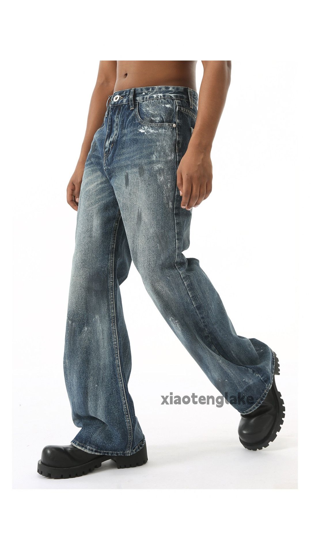Jean × Vintage washed faded utility paint stain punk grunge bootcut jeans Size US 30 / EU 46 - 2 Thumbnail