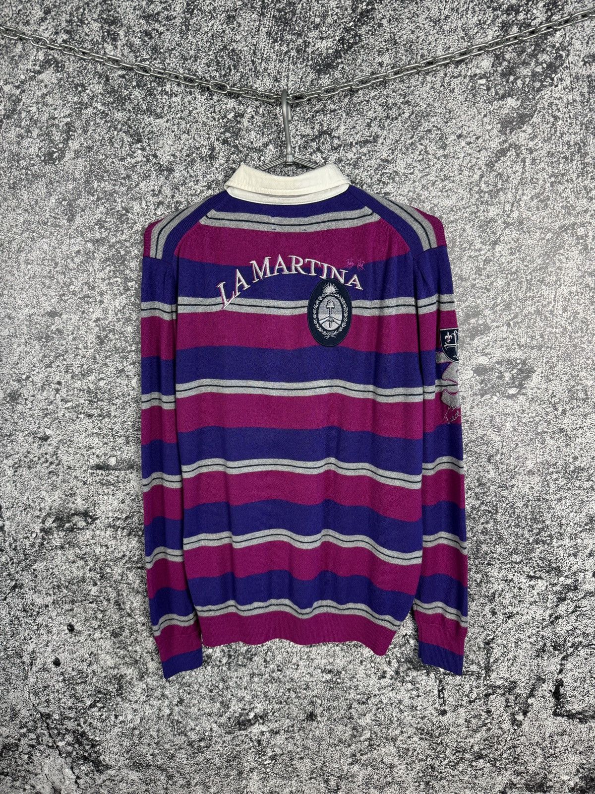 La Martina La Martina Polo Shirt Long Sleeve Striper Rugby Style Size M Size US M / EU 48-50 / 2 - 11 Thumbnail