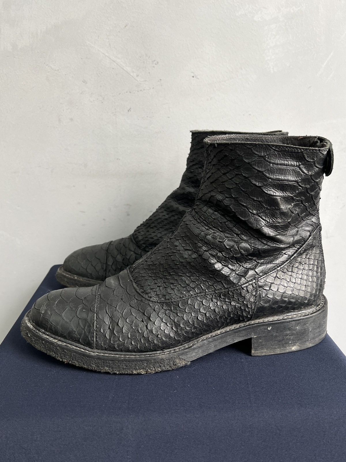 Hedi Slimane Python snake leather avant garde hedi slimane style boots Size US 7 / EU 40 - 5 Thumbnail
