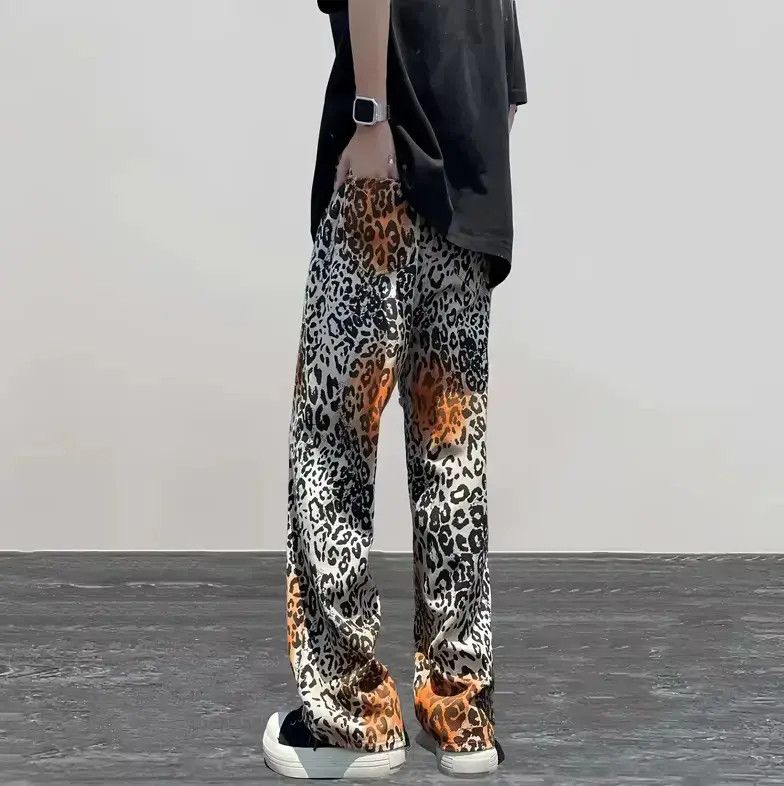 Japanese Brand Trendy Baggy Cyber Y2K Jeans with Leopard Print Size US 32 / EU 48 - 2 Thumbnail