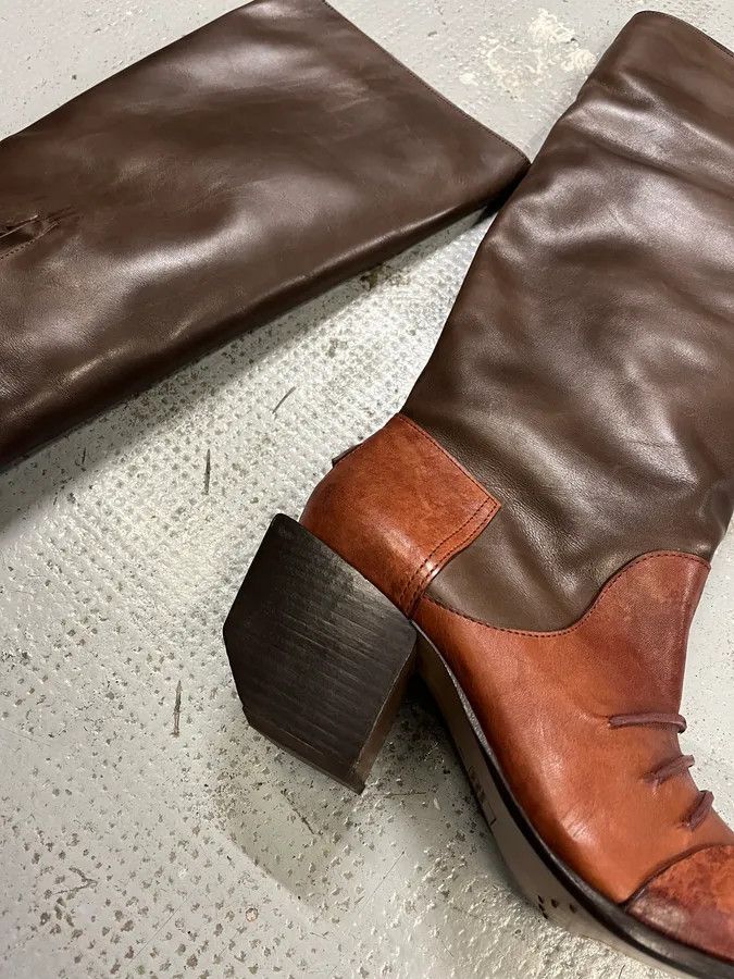 Marithe + Francois Girbaud Marithé + François Girbaud Indiana Leather Brown Boots Size US 8 / IT 38 - 3 Thumbnail