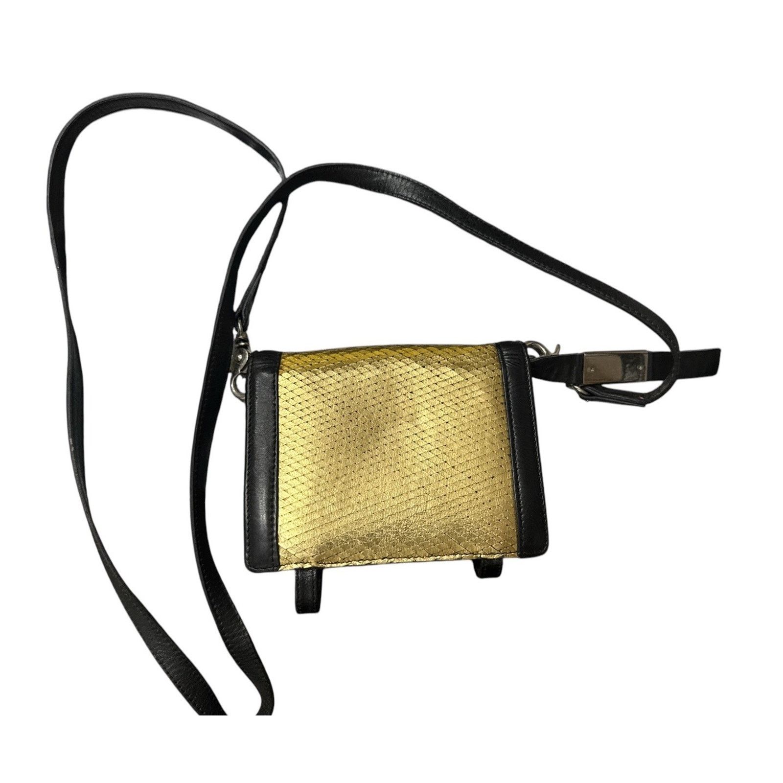 & Other Stories FOLEY & CORINNA BLACK GOLD LEATHER CROSSBODY BAG WALLET Size ONE SIZE - 6 Thumbnail
