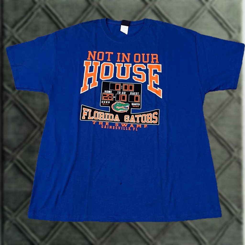 Vintage VINTAGE University Of Florida Gators Basketball Not In Our House Blue T-Shirt XL Mens Size US XL / EU 56 / 4 - 1 Thumbnail