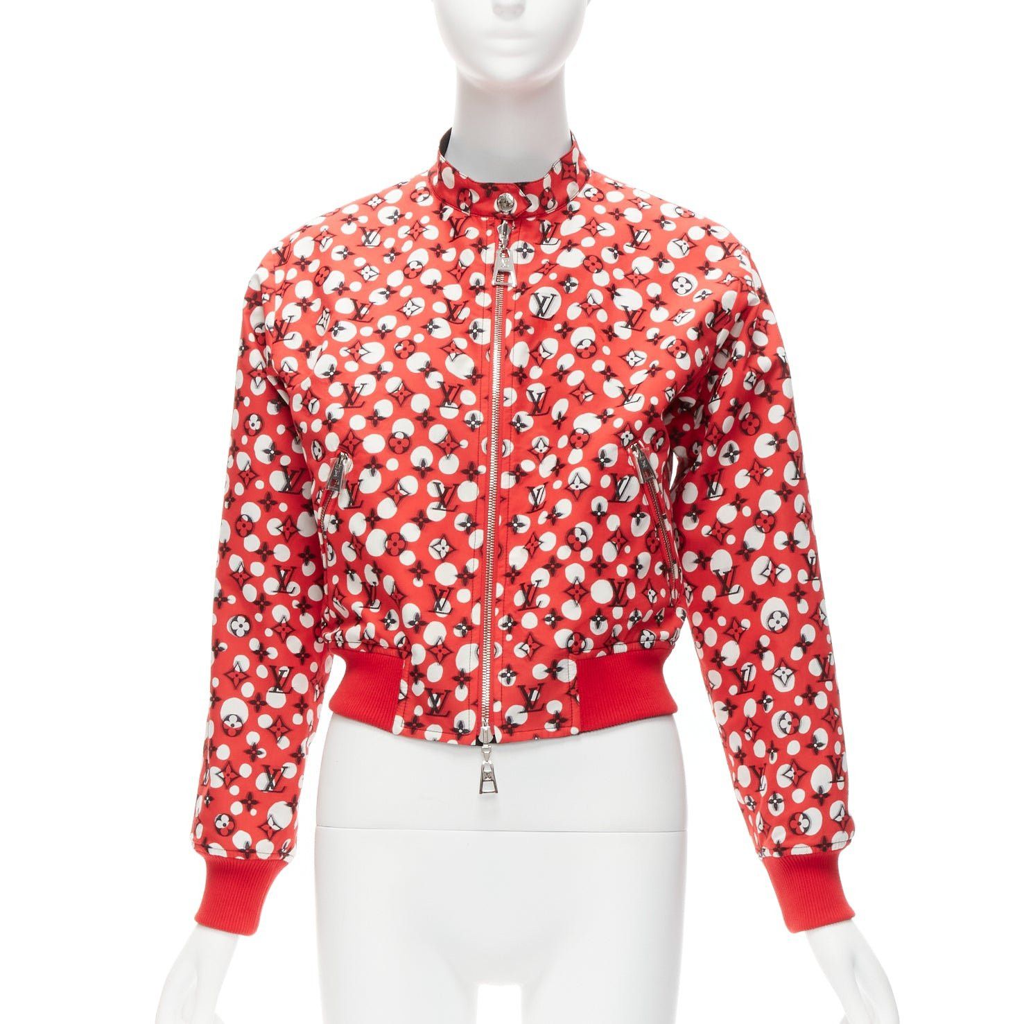 Louis Vuitton LOUIS VUITTON Yayoi Kusama 2023 Runway Reversible red infinity dots LV monogram bomber FR34 XS Size XS / US 0-2 / IT 36-38 - 1 Thumbnail