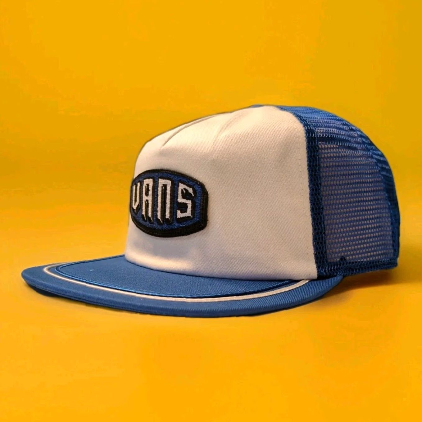 Vans VANS Off The Wall Hat/Cap Blue White SnapBack OSFA Rare New Sealed Adjustable Unisex Adults Cotton Canvas Baseball Cap Summer Fall Spring Size ONE SIZE - 4 Thumbnail