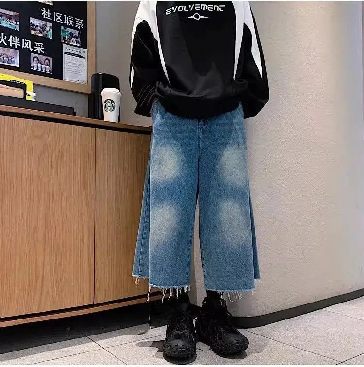 Japanese Brand Versatile Loose Ragged Edge Jeans Size US 32 / EU 48 - 3 Thumbnail