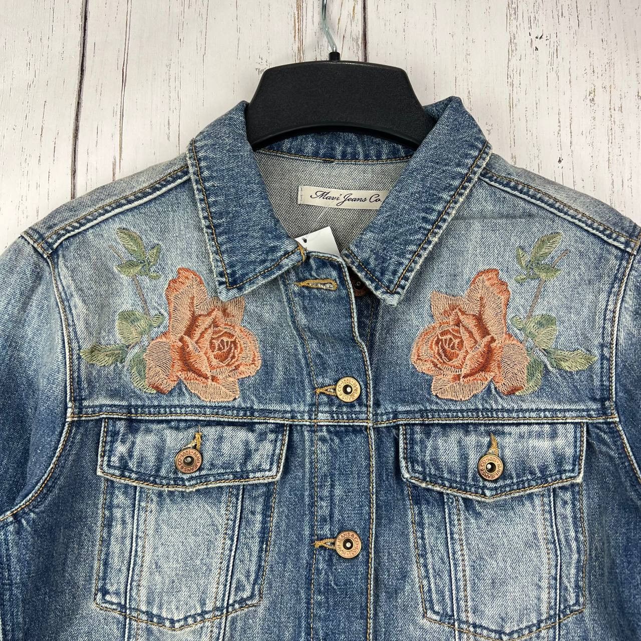 Mavi Mavi Small Printed Cropped Fit Mid Stretchable Denim Jacket Size S / US 4 / IT 40 - 3 Thumbnail