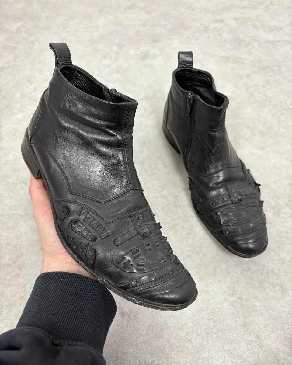 2000s Marithé + François Girbaud Black Ninja Leather Boots