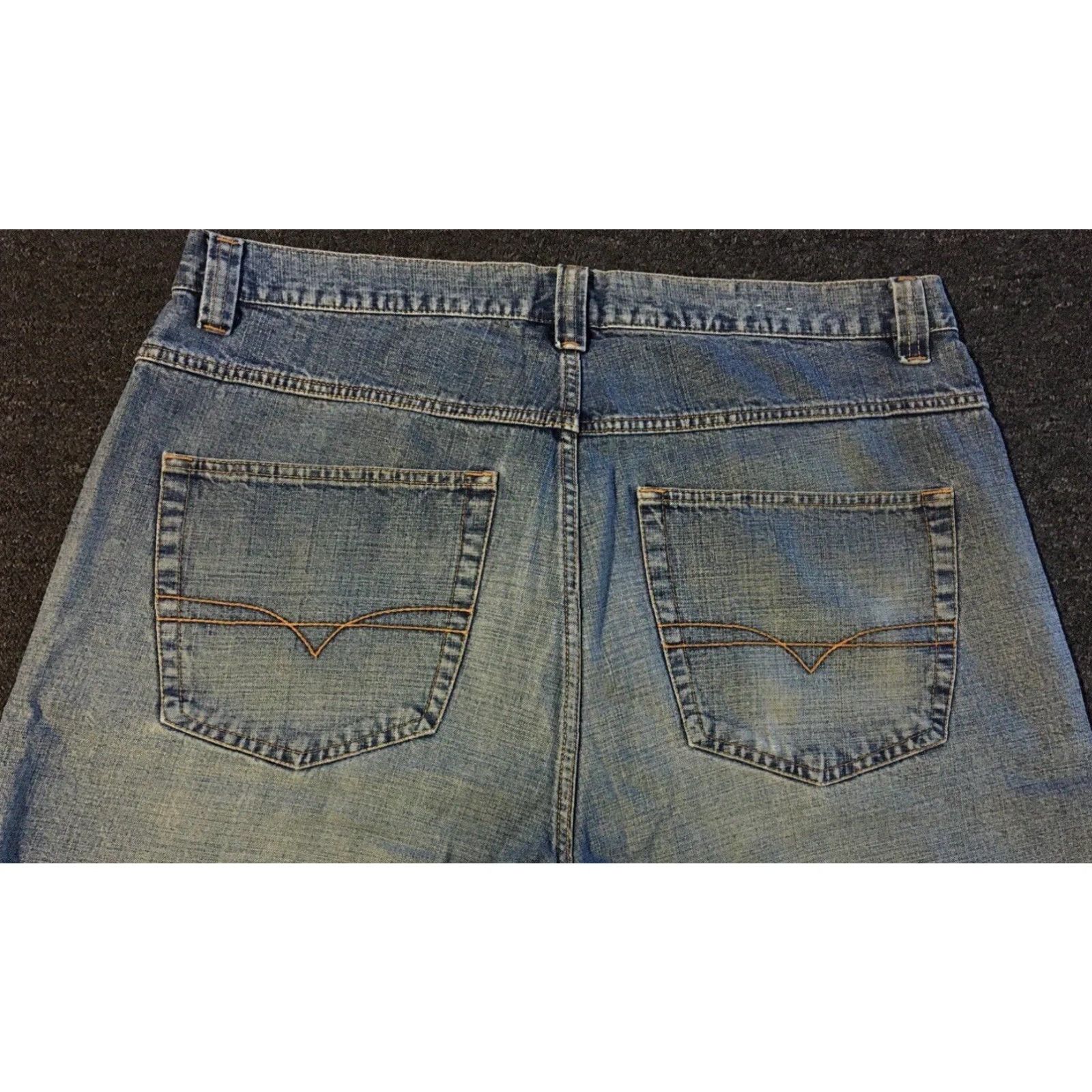 JNCO VINTAGE Anchor Blue Baggy Jean Shorts 38 Distressed 90s Grunge Skate Jnco Denim Mens Blue Size US 38 / EU 54 - 4 Thumbnail